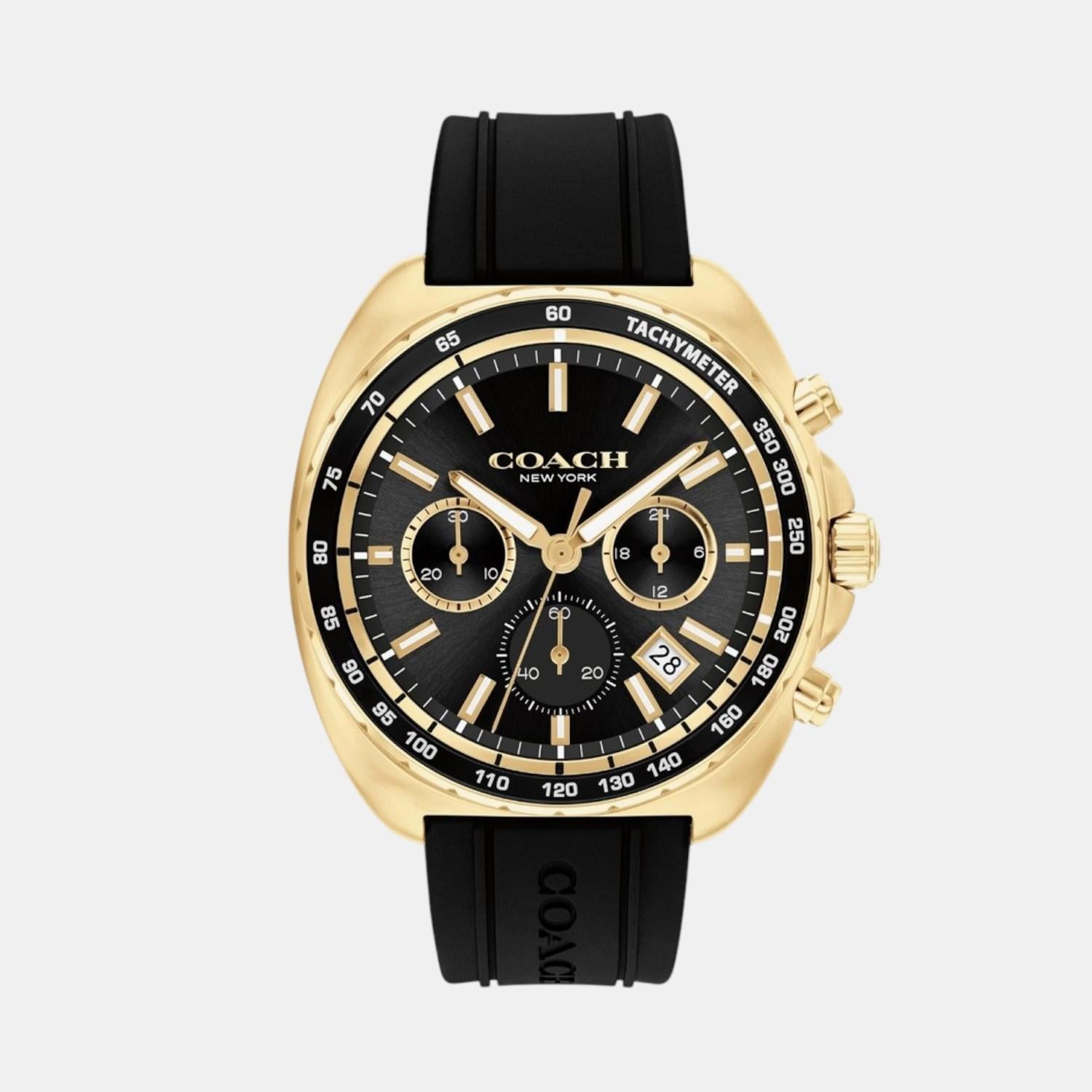 Coach Charter Men Quartz Black Dial Chronograph Silicone Watch 14602708