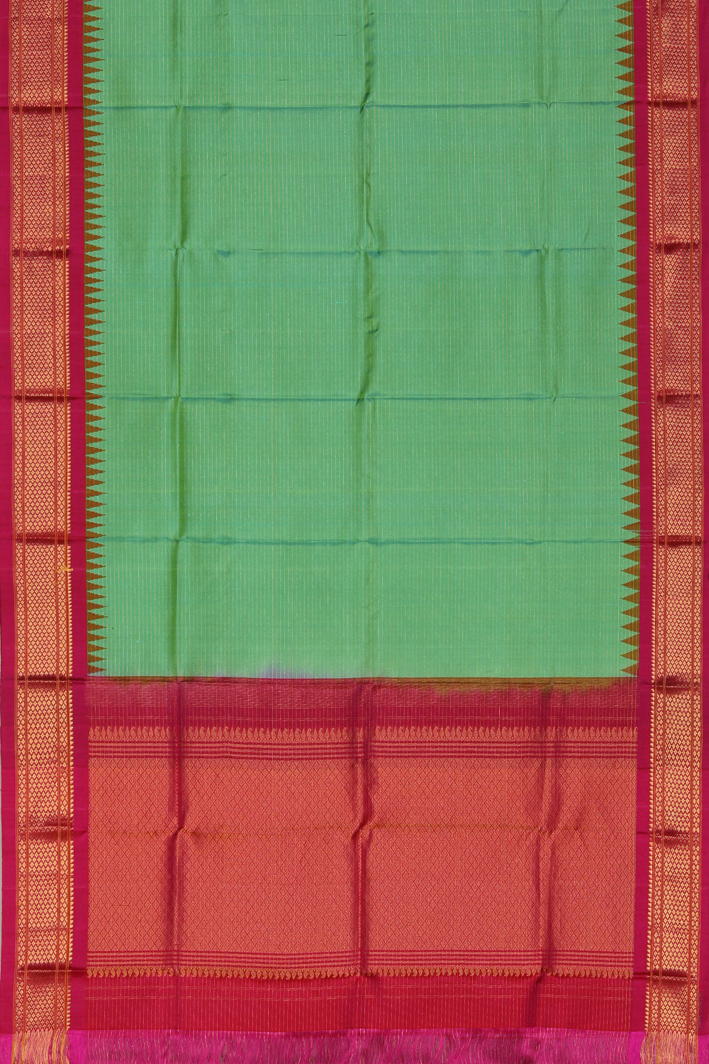 Kalanjali Gadwal-Silk Green Dupatta - view 3