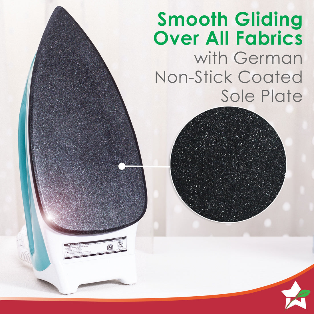Wonderchef Dry Iron Cruze | 1000W | Quick Heating - view 4