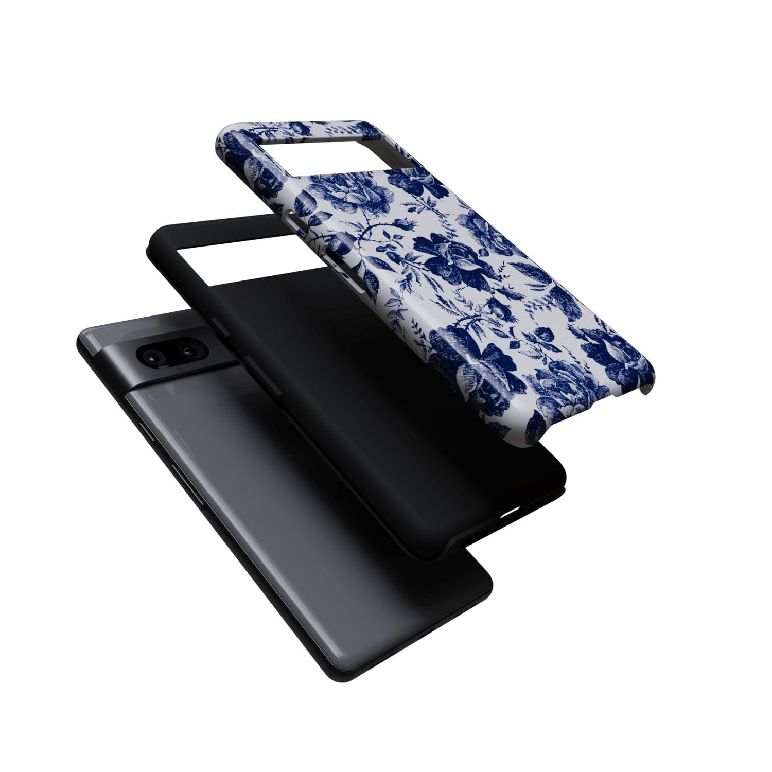 Casetry Rose to Fame | Blue & White Rose Floral Google Pixel Case - view 9