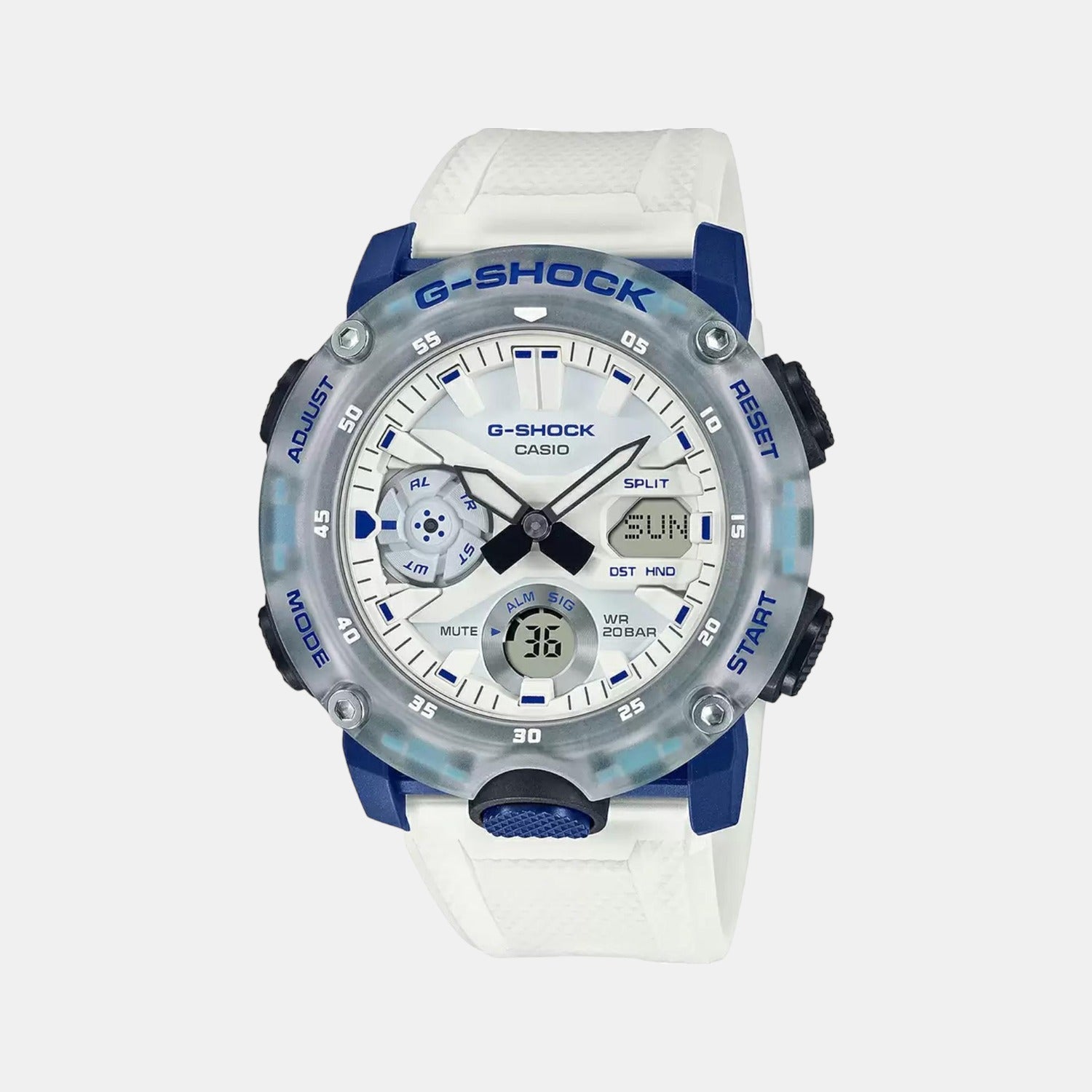 Casio G-Shock Men Quartz White Dial Analog-Digital Resin Watch G1115