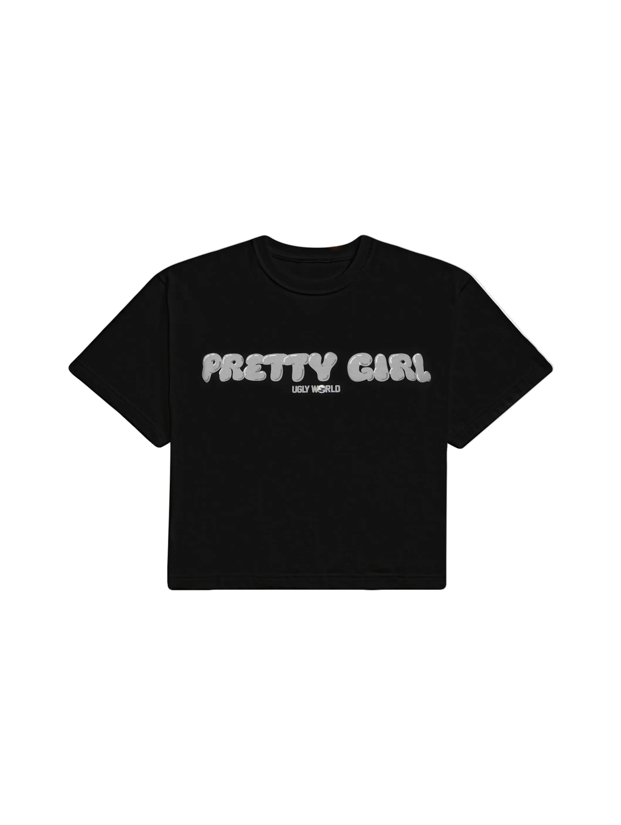Pretty Boy Ugly World Pretty Girl Ugly World Baby Black T-Shirt (W) - view 2