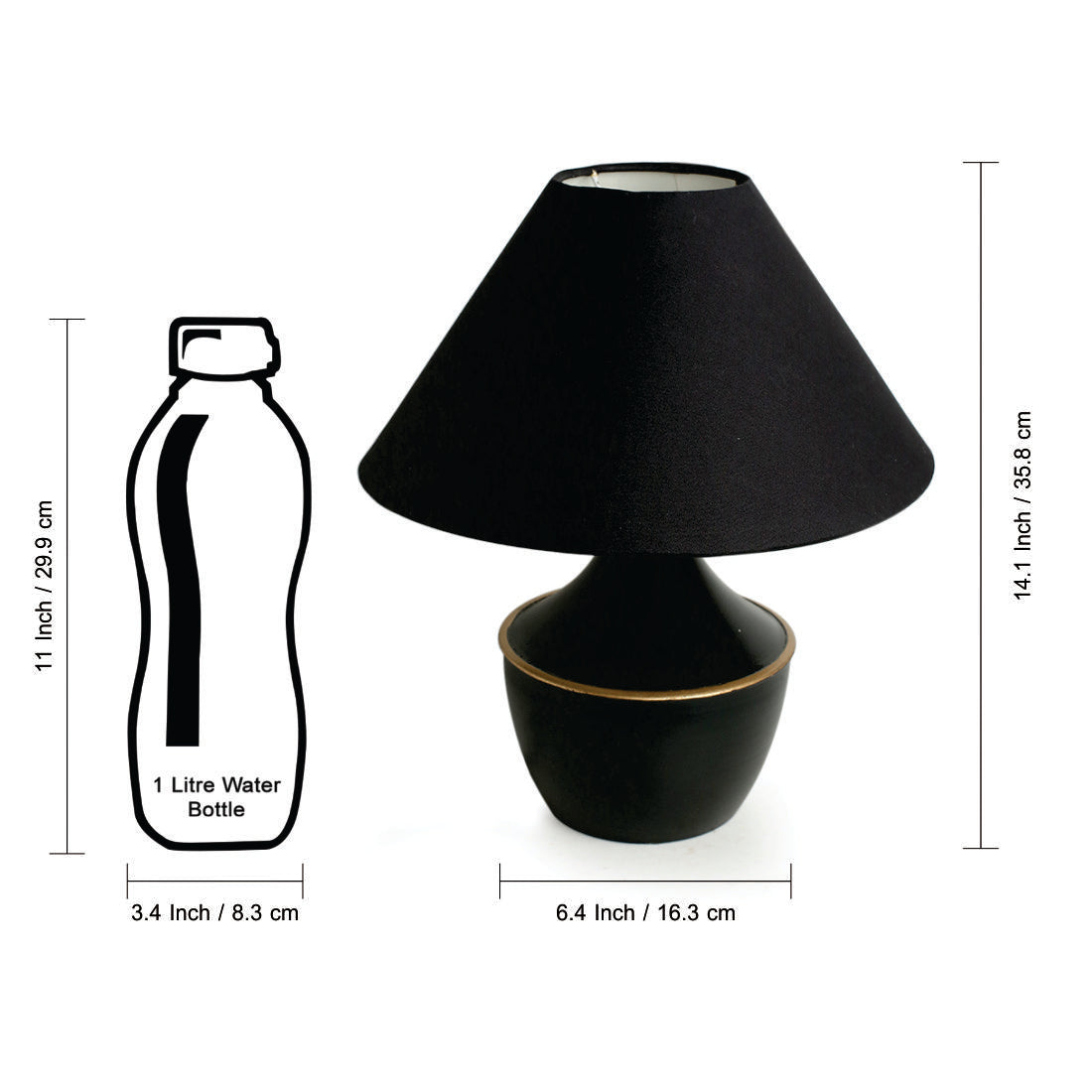 EXCLUSIVELANE 'Intriguingly Goth' Handcrafted Table Lamp in Iron (14 Inch, Matte Black) - view 8