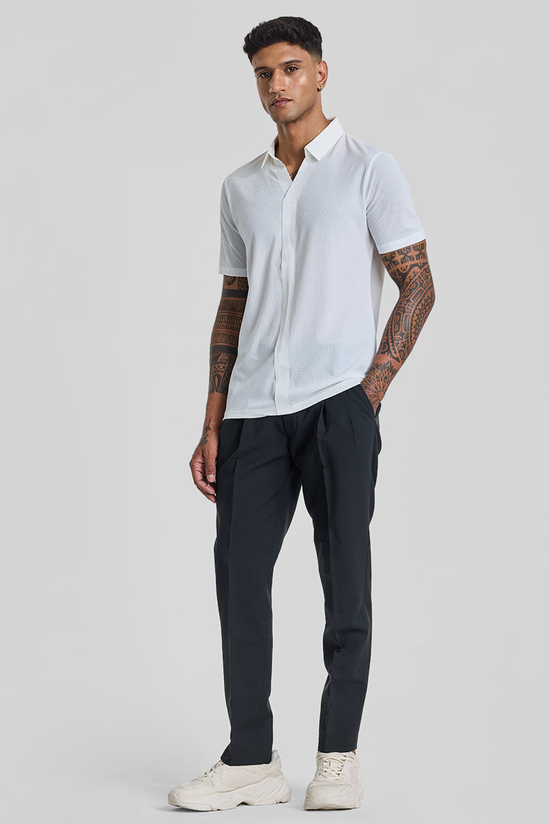 SNITCH White Textured Polo T-Shirt - view 3
