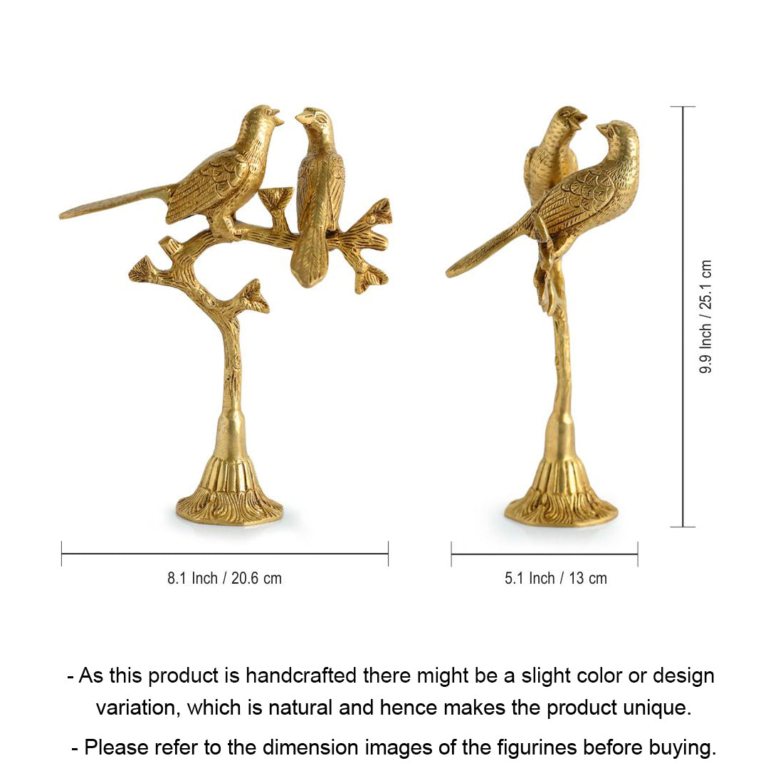 EXCLUSIVELANE 'Twin Bird' Carved Brass Showpiece (Hand-Etched, 1.0 Kg) - view 5