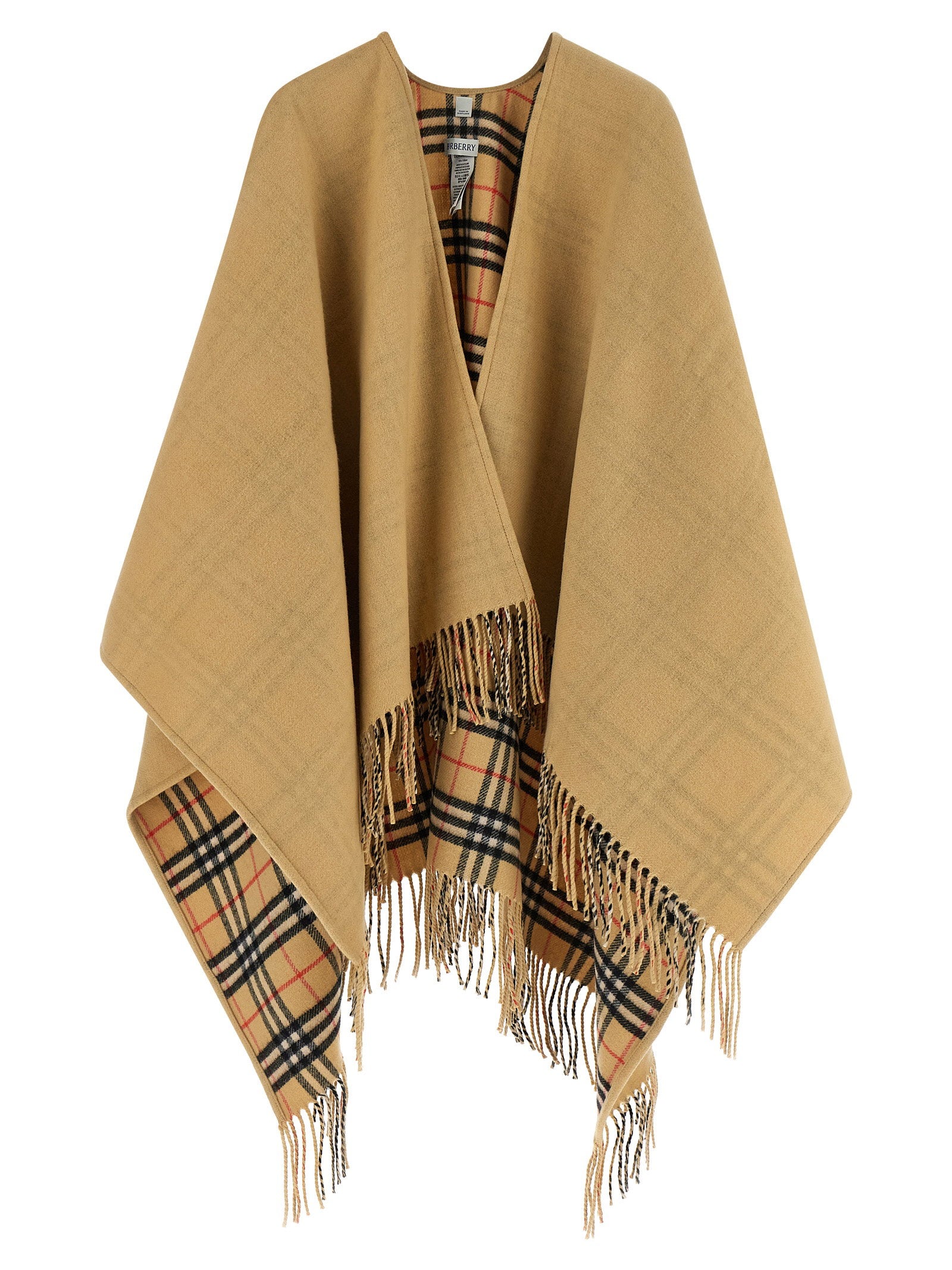 Burberry Check Wool Reversible Cape – 100% wool