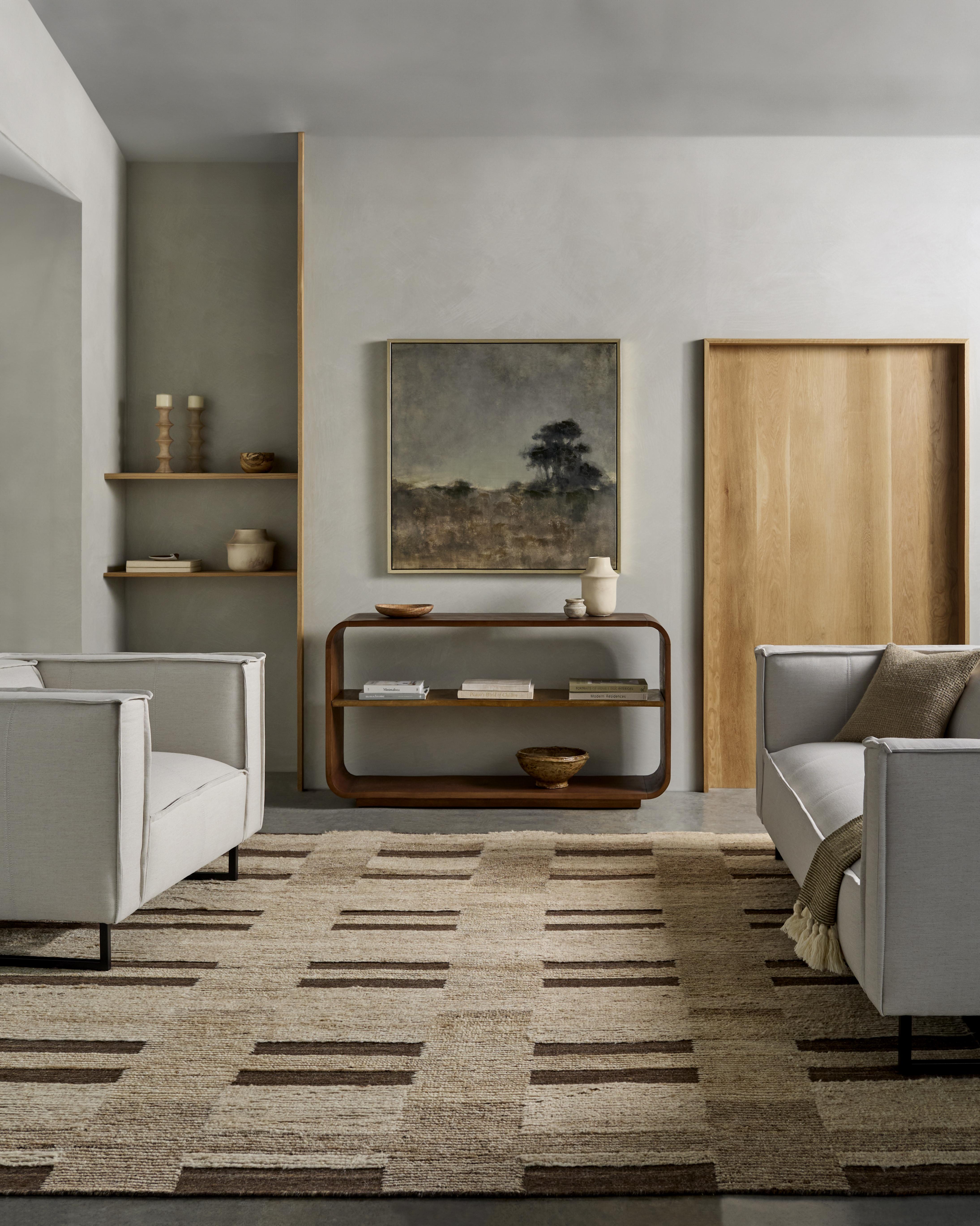 Lulu and Georgia Sedra Hand-Knotted Wool Rug – Brown and Beige - view 3