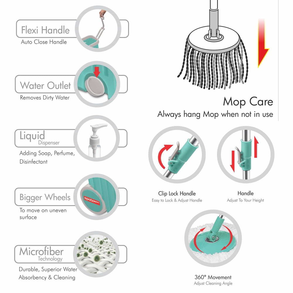 Elite Mop Floor Cleaning Kit with added Refill (Spotzero by Milton) - view 5