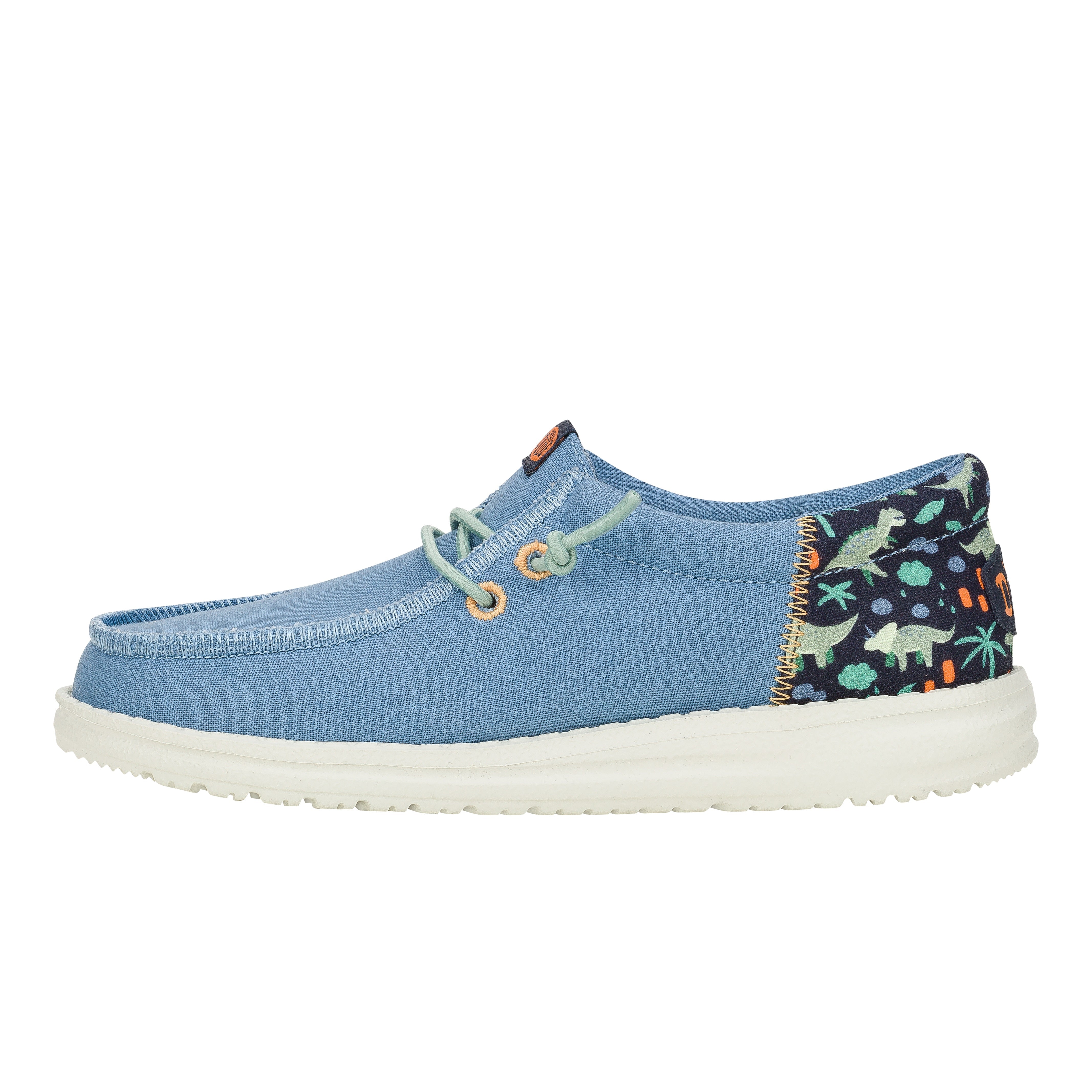 HEYDUDE shoes Wally Funk Youth Dino Friends - Chambray Blue/Multi