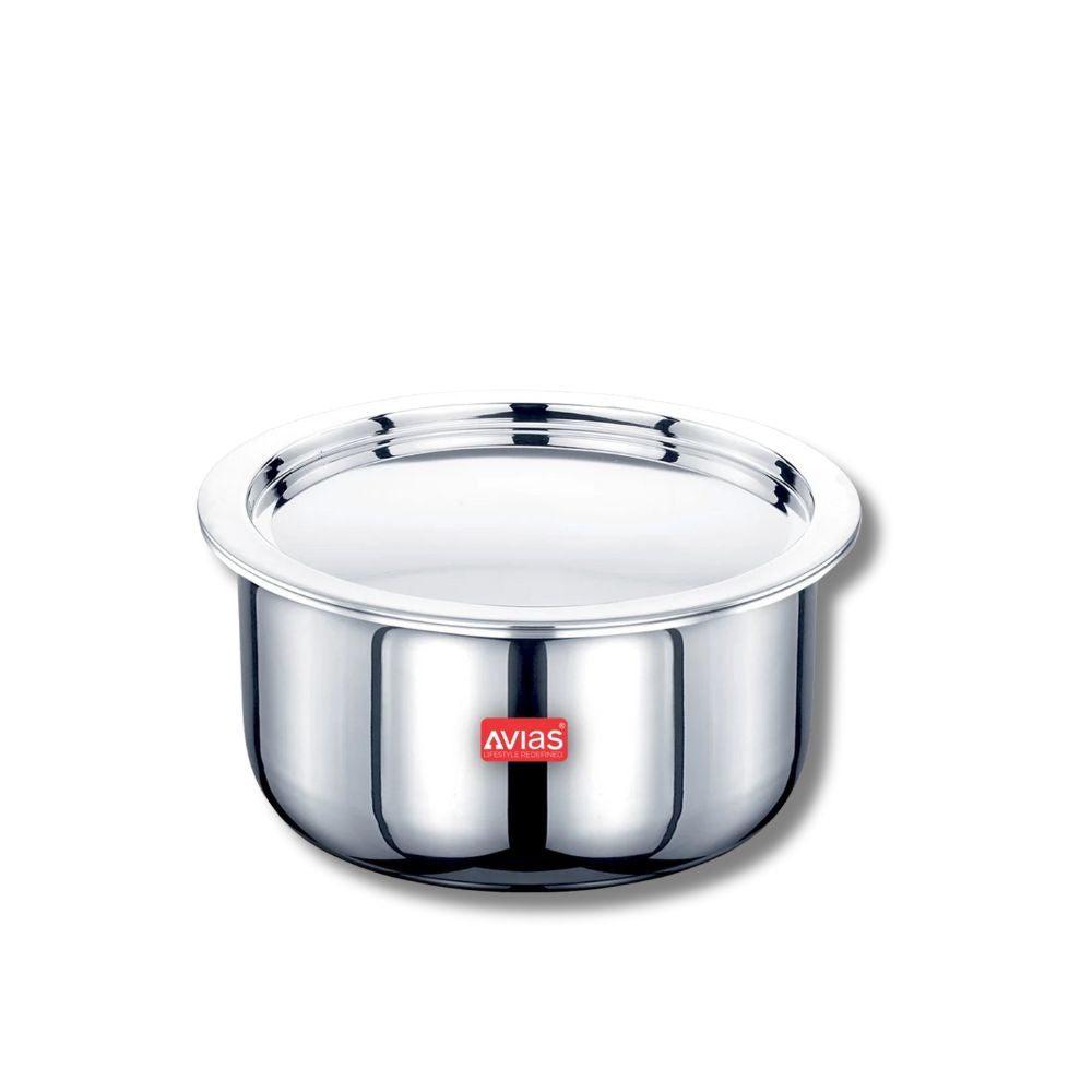 AVIAS Riara Premium Stainless Steel Tri-Ply Tope With Steel Lid | Gas & Induction Compatible | Silver - view 16
