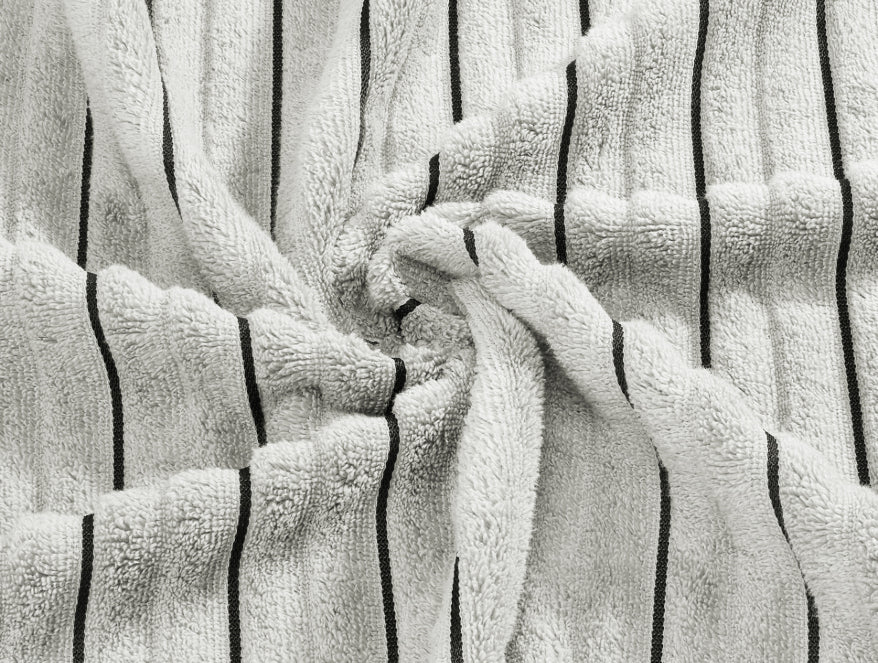 Spaces India White/Ash - White 100% Cotton Bath Towel - Exotica By Spaces - view 4
