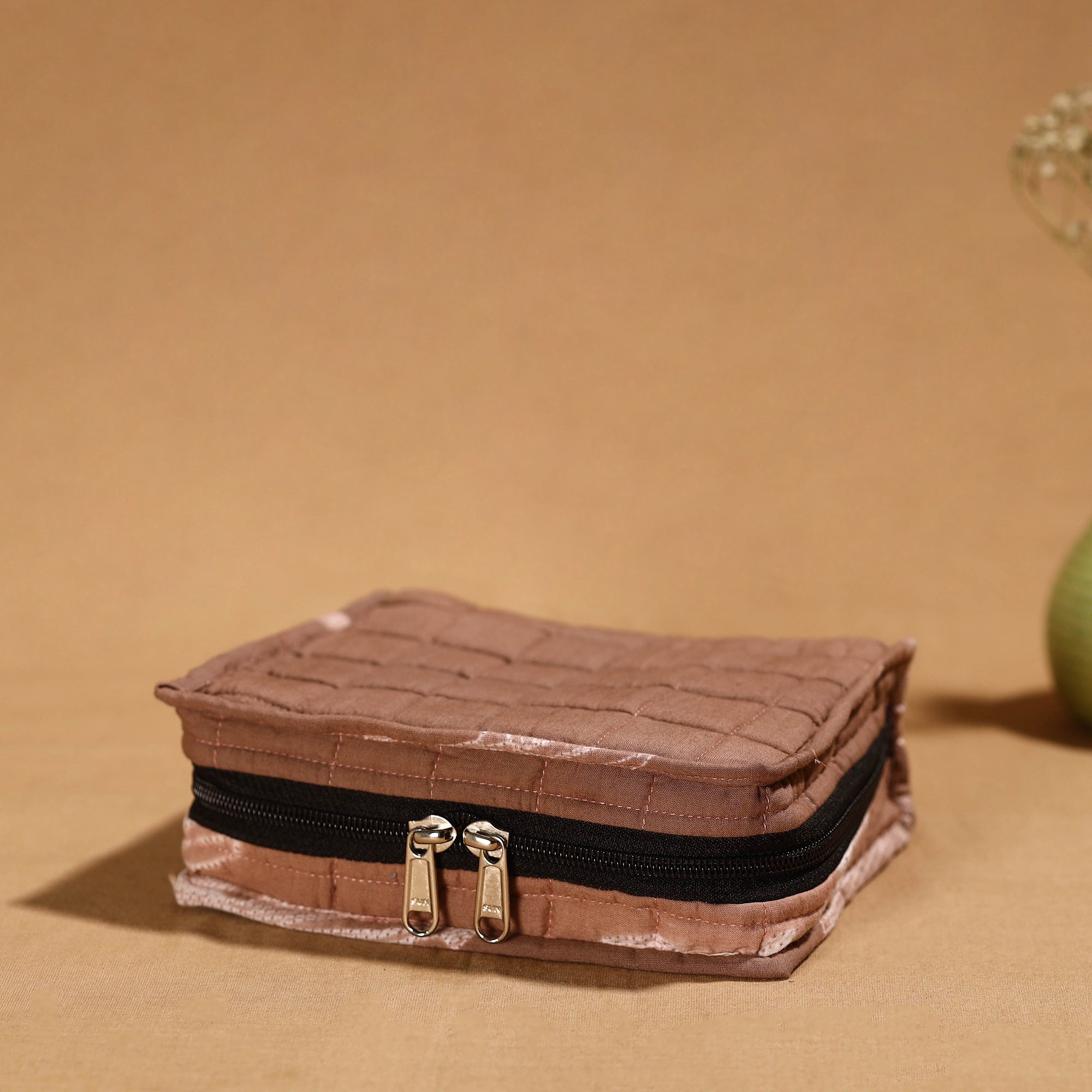 NOORI BAZAR Brown - Handmade 4 Pockets Cotton Jewelry Bag 16