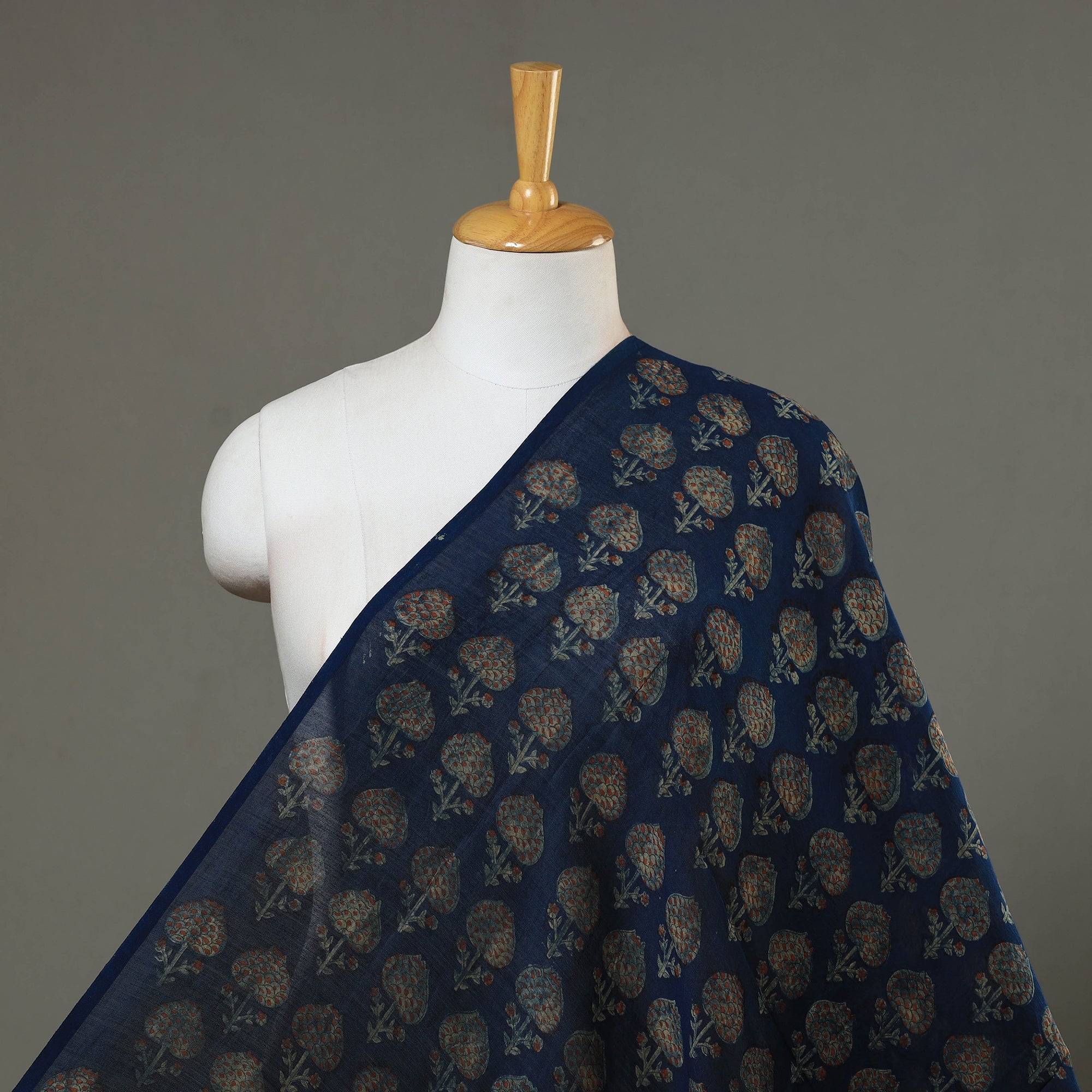 HAVELI CHRONICLES Natural Dyed Chanderi Silk Akola Print Fabric 01
