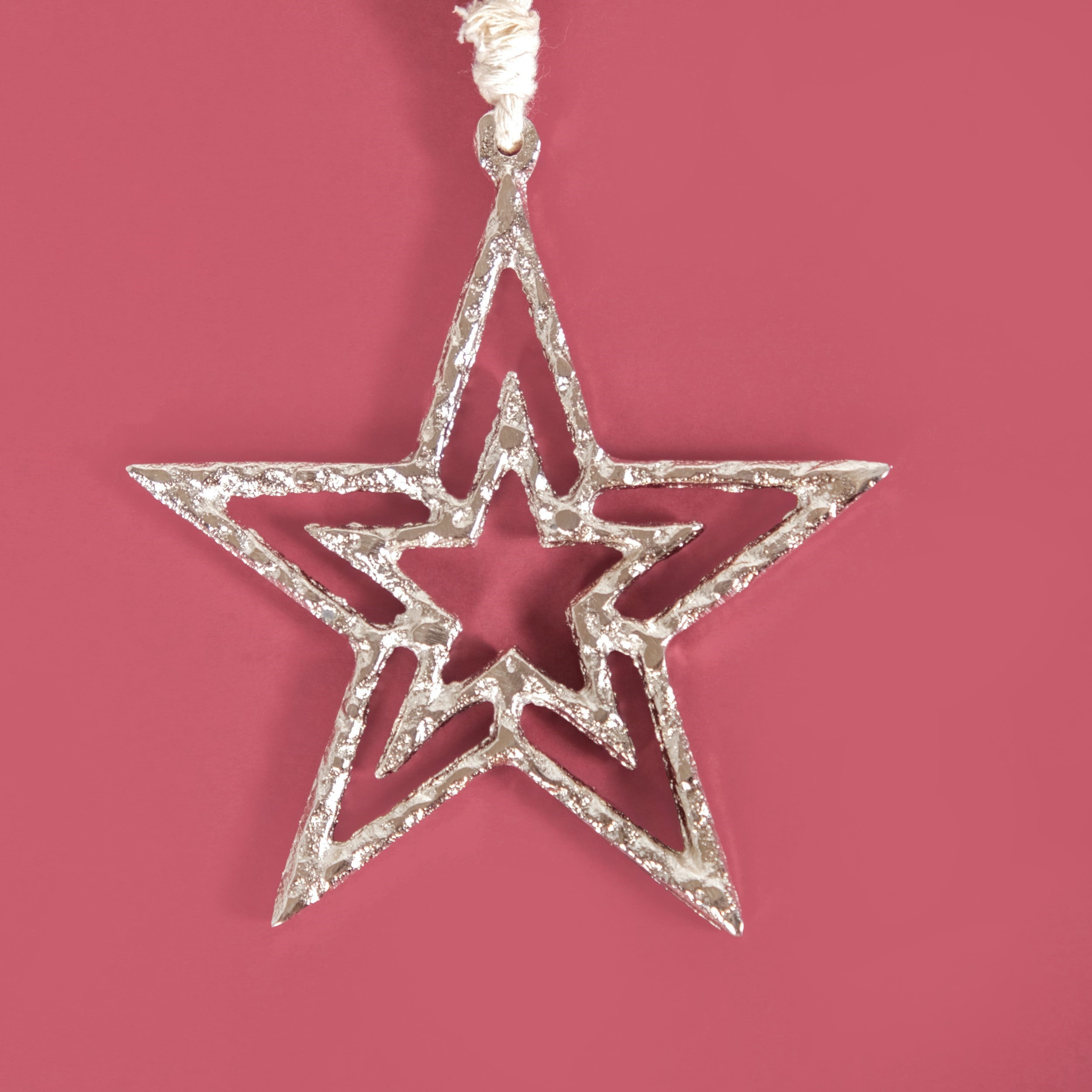 Nestasia Set Of 6 Silver Star Christmas Tree Decoration Ornaments - view 6