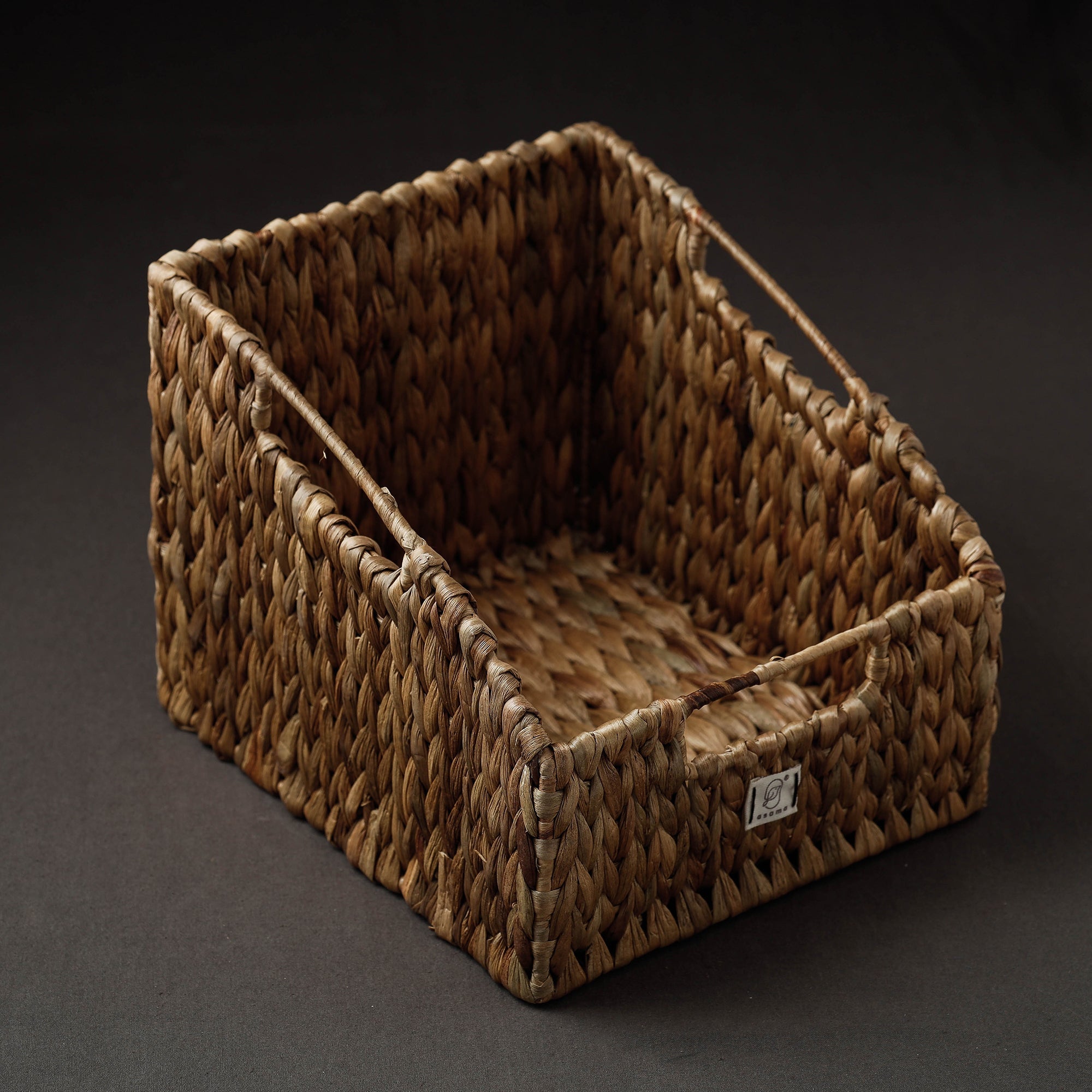 ASAMA Brown - Handcrafted Organic Water Hyacinth Pantry Basket (10.5 x 8 in) - view 2