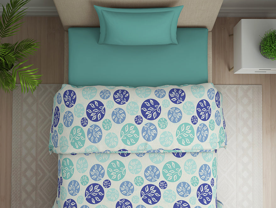 Spaces India Ornate Blue Polycotton Quilt Single Harmony - By Welspun - view 3
