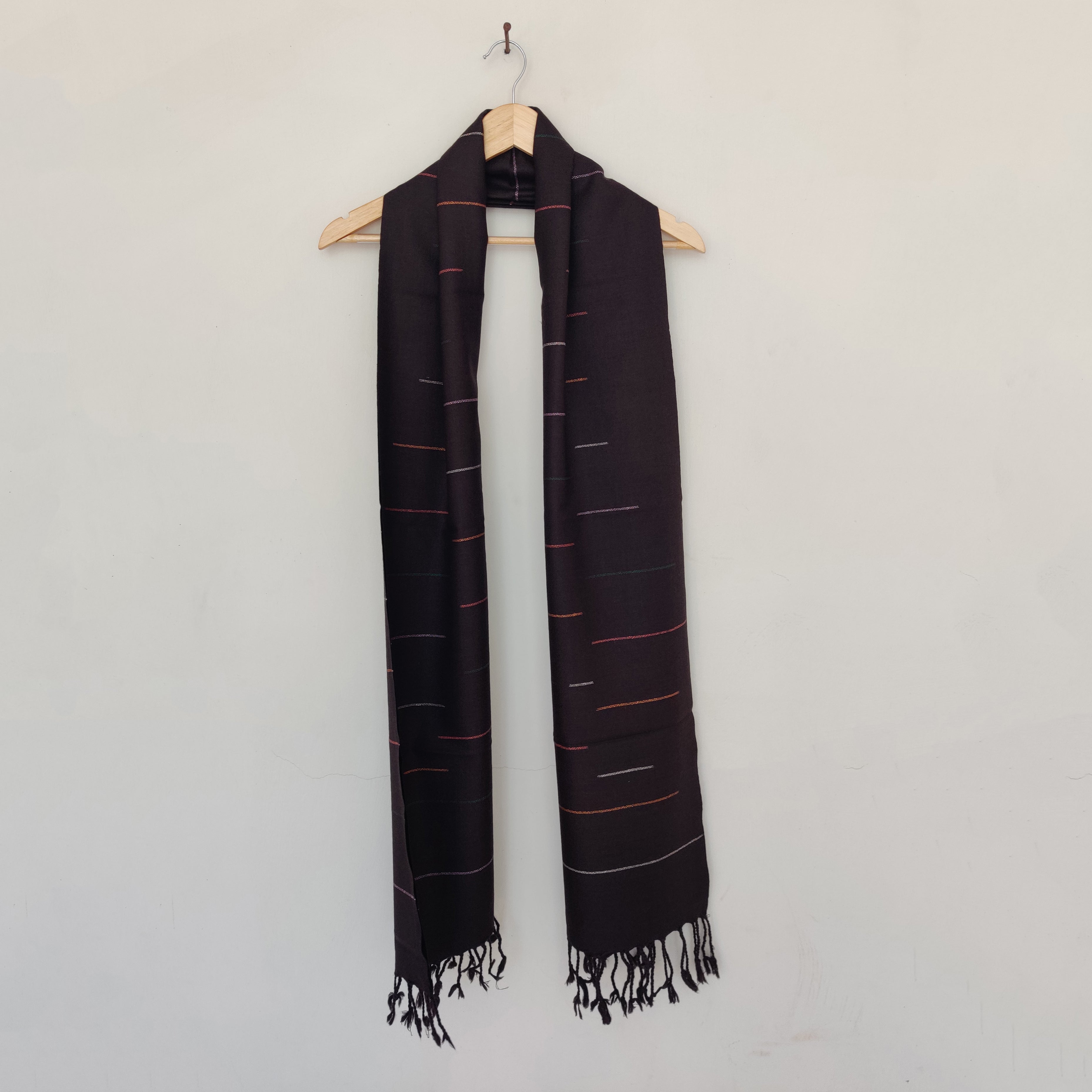 CHARKHA Brown - Multicolor Handwoven Merino Wool Stole