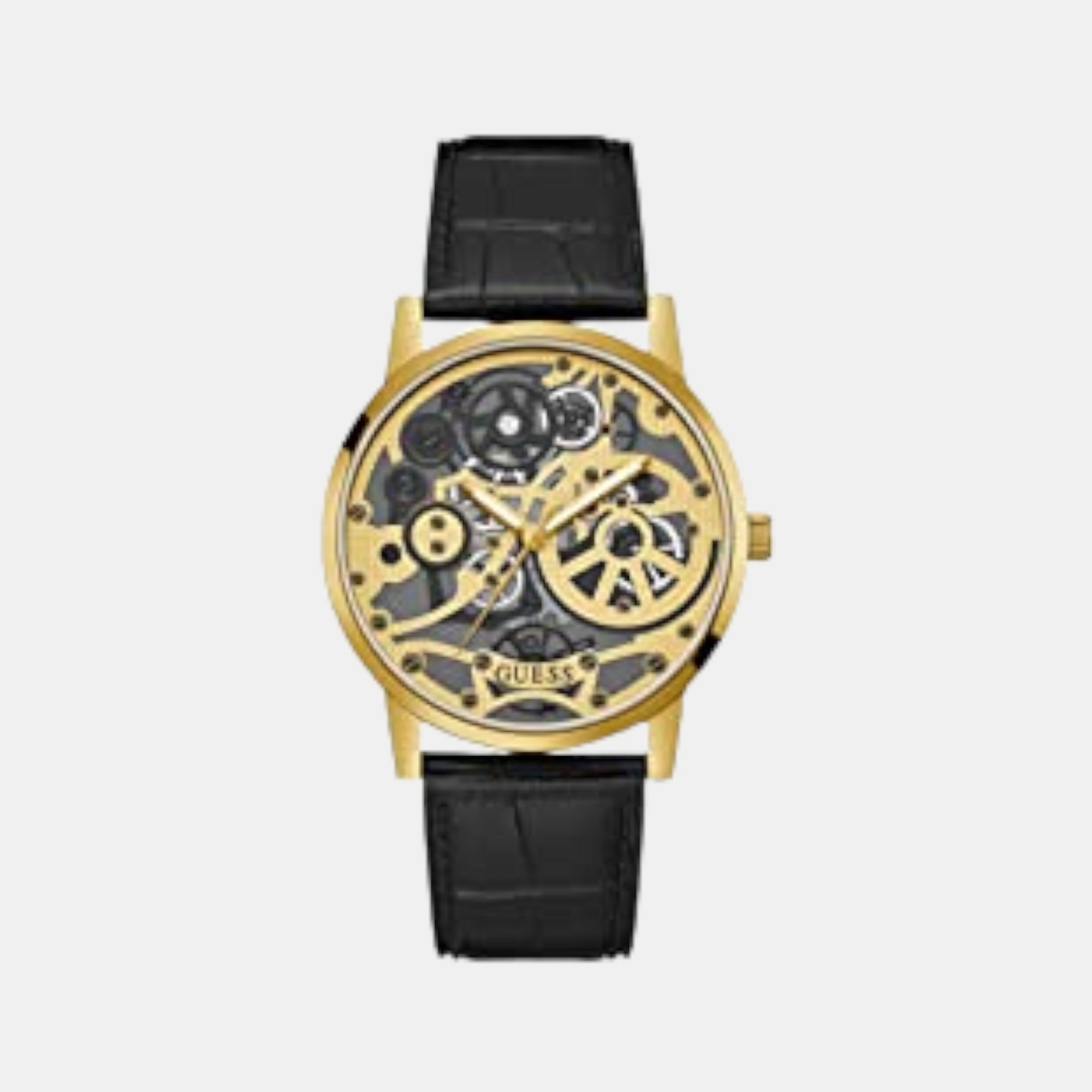 Guess Gadget Men Quartz Grey Dial Analog Leather Watch GW0570G1