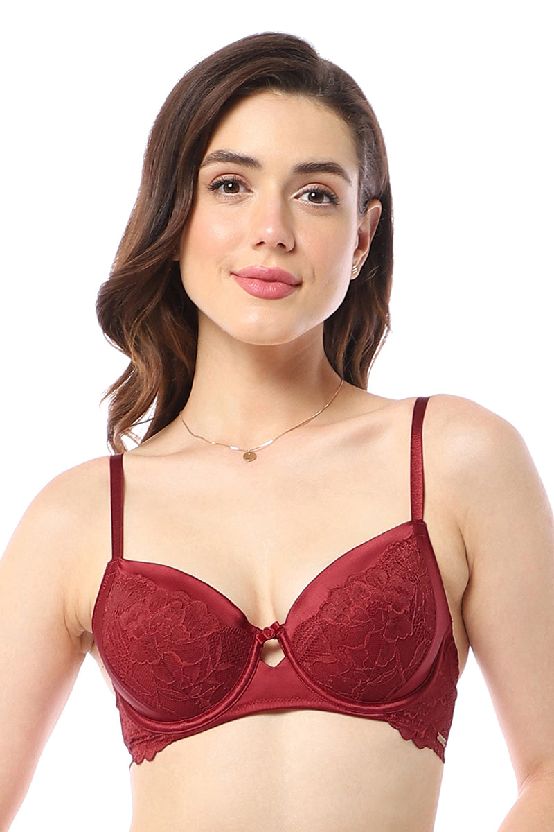 Amante Eternal Bliss Padded Wired Demi Bra - Rio Red