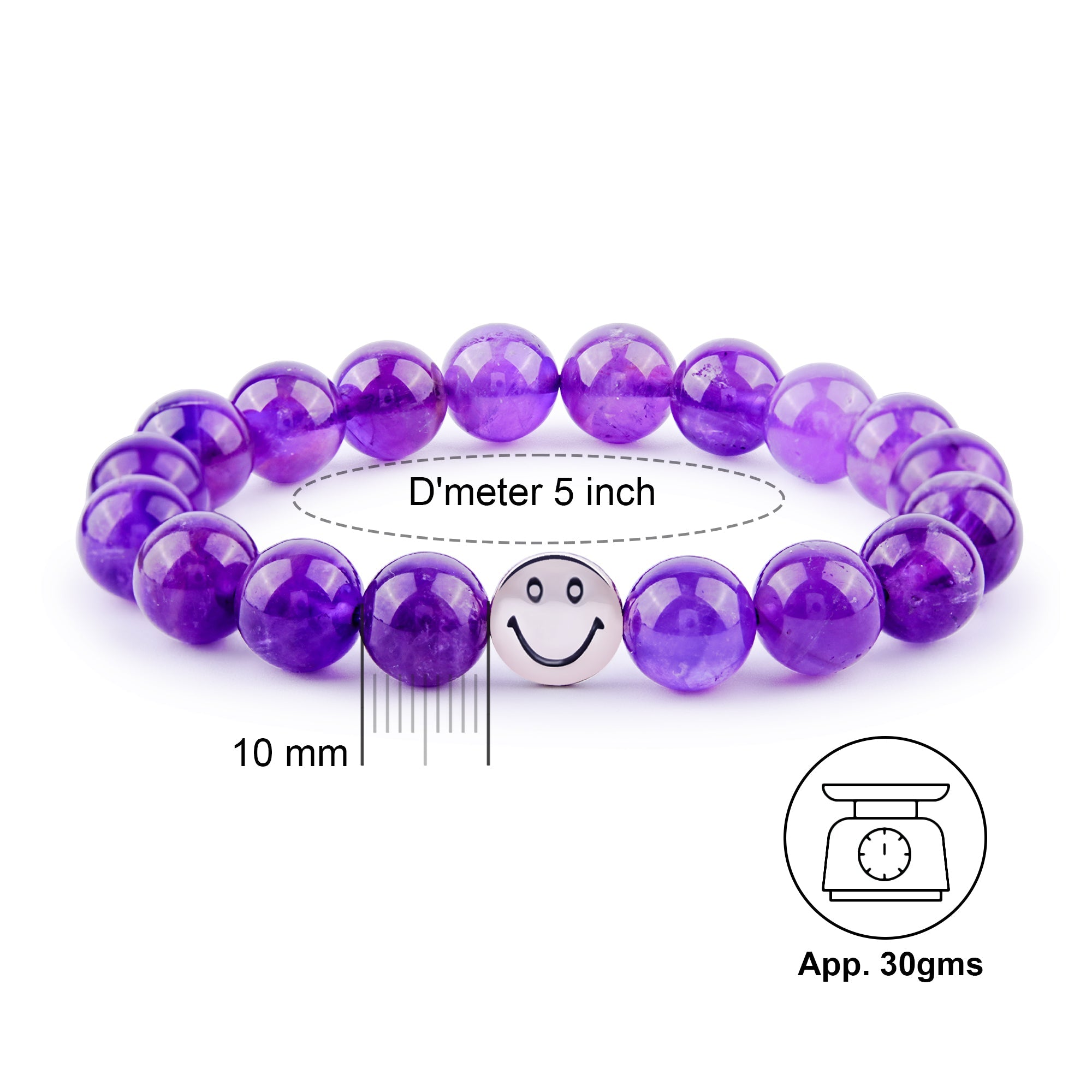 Gemsmantra Smile Bracelet - Energized Amethyst