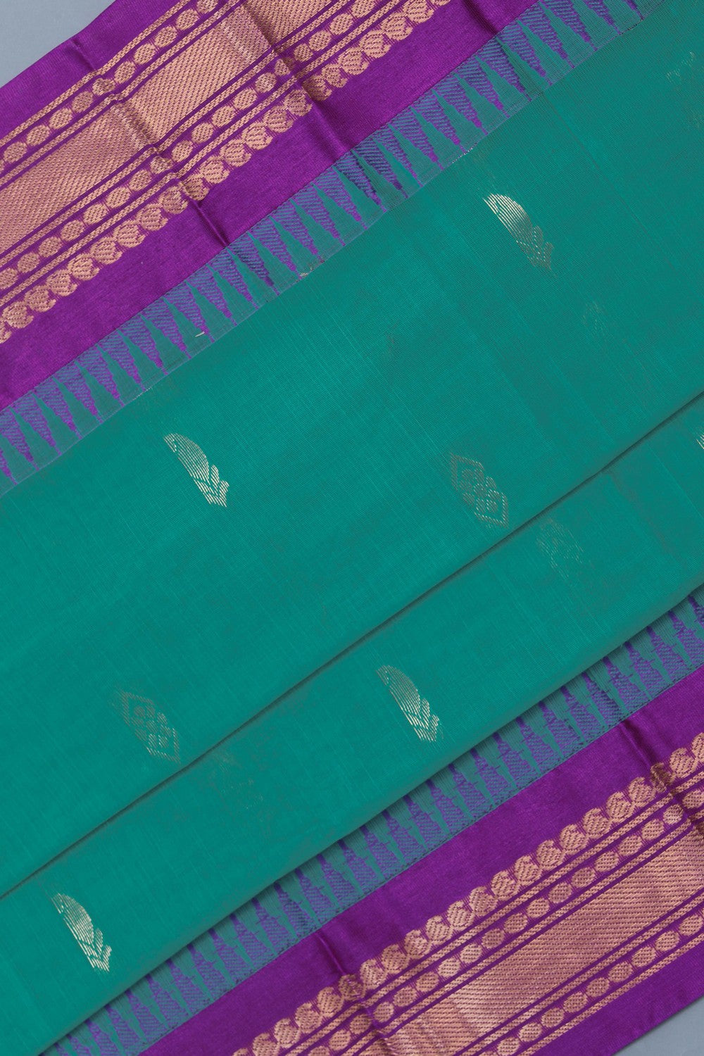 Kalanjali Gadwal Cotton Teal Green Saree – Women's - view 2