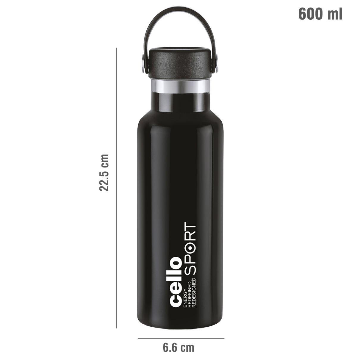 Cello Aqua Bliss Flask, Vacusteel Water Bottle, 600ml - view 27