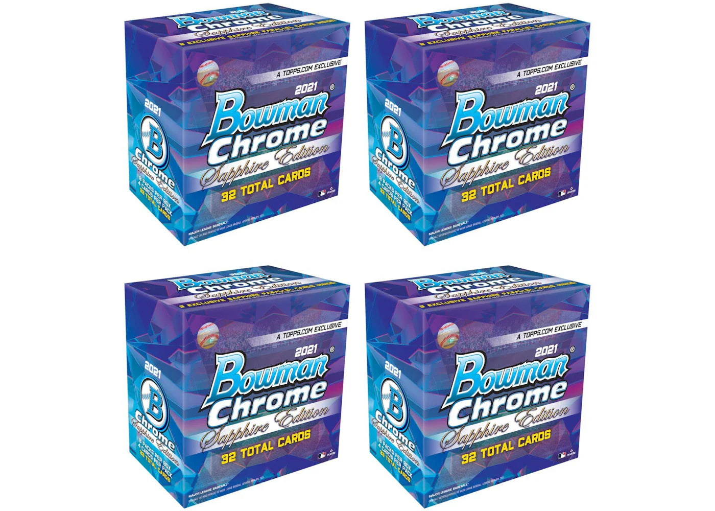 2021 Bowman Chrome Sapphire Edition Baseball Box 4x Lot