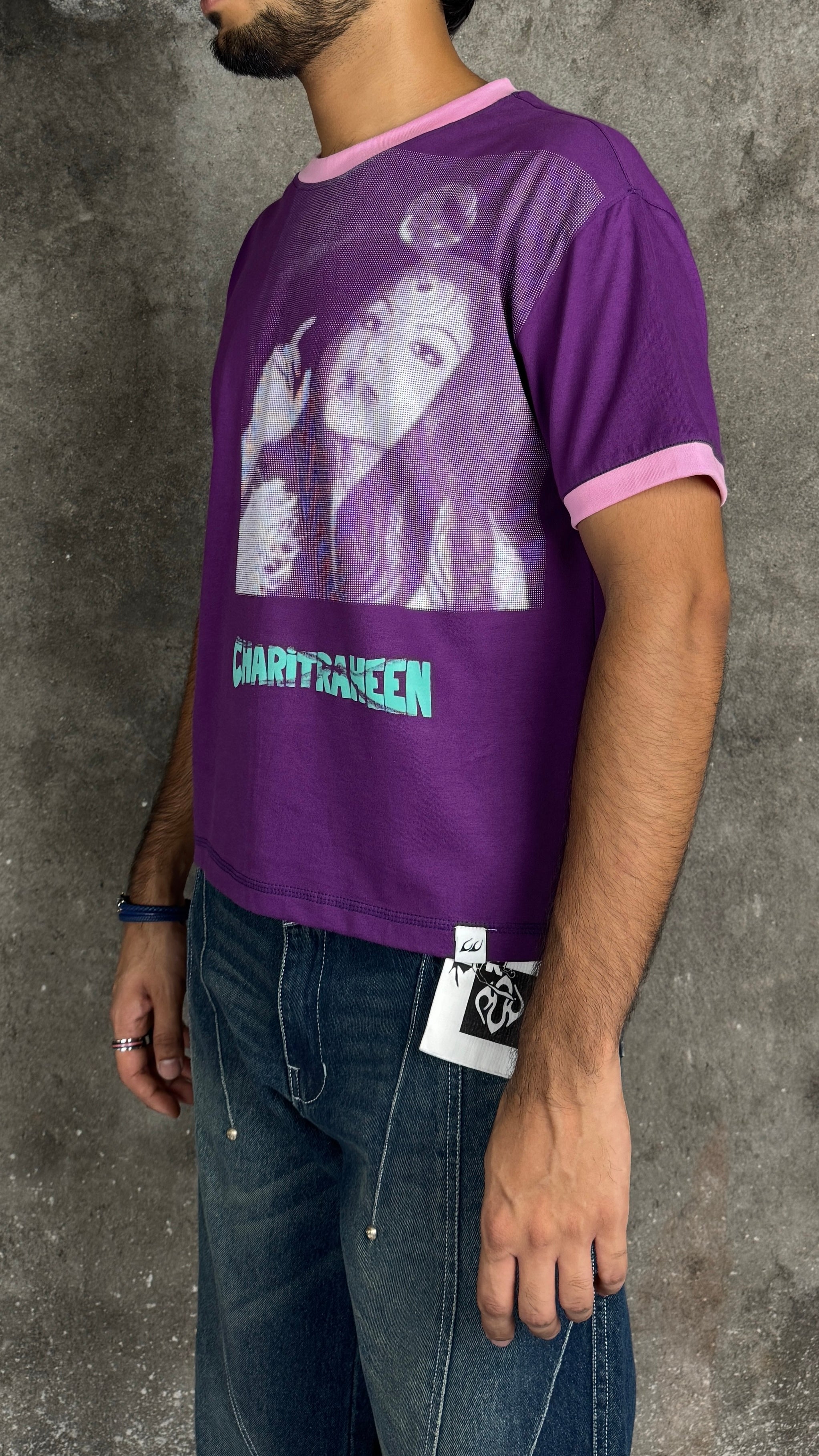 Leave The Rest Charitraheen Baby Tee- Purple - view 3