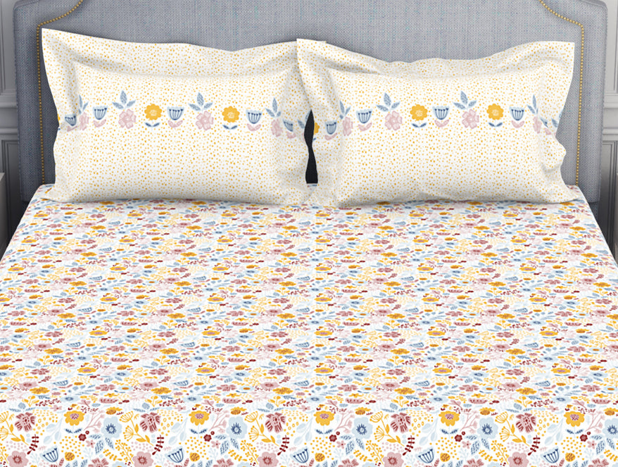 Spaces India Youthopia Floral 100% Cotton Double Bedsheet - Essentials by Spaces - view 4