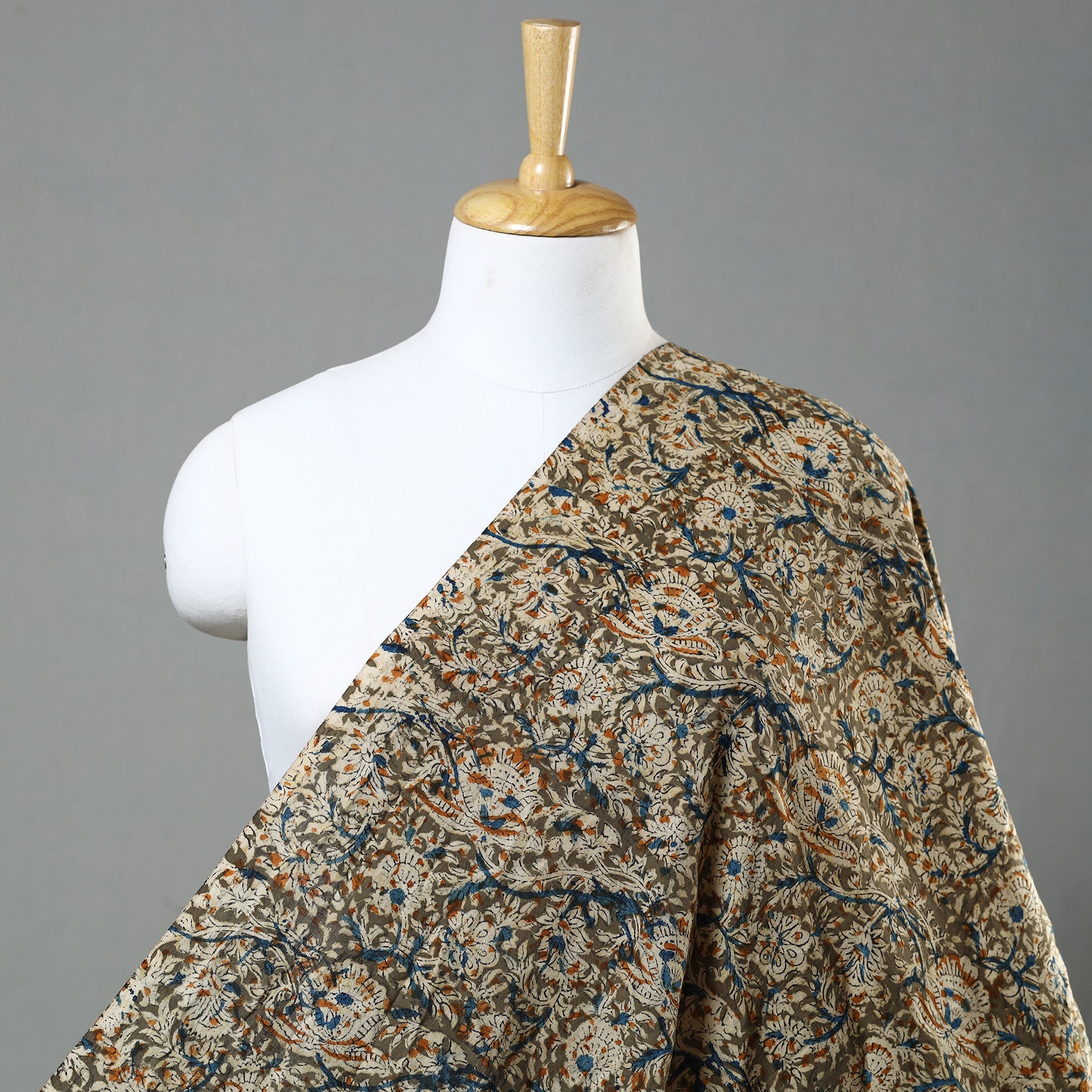 SOUTH KARGHA Green - Kalamkari Block Printed Cotton Fabric 21