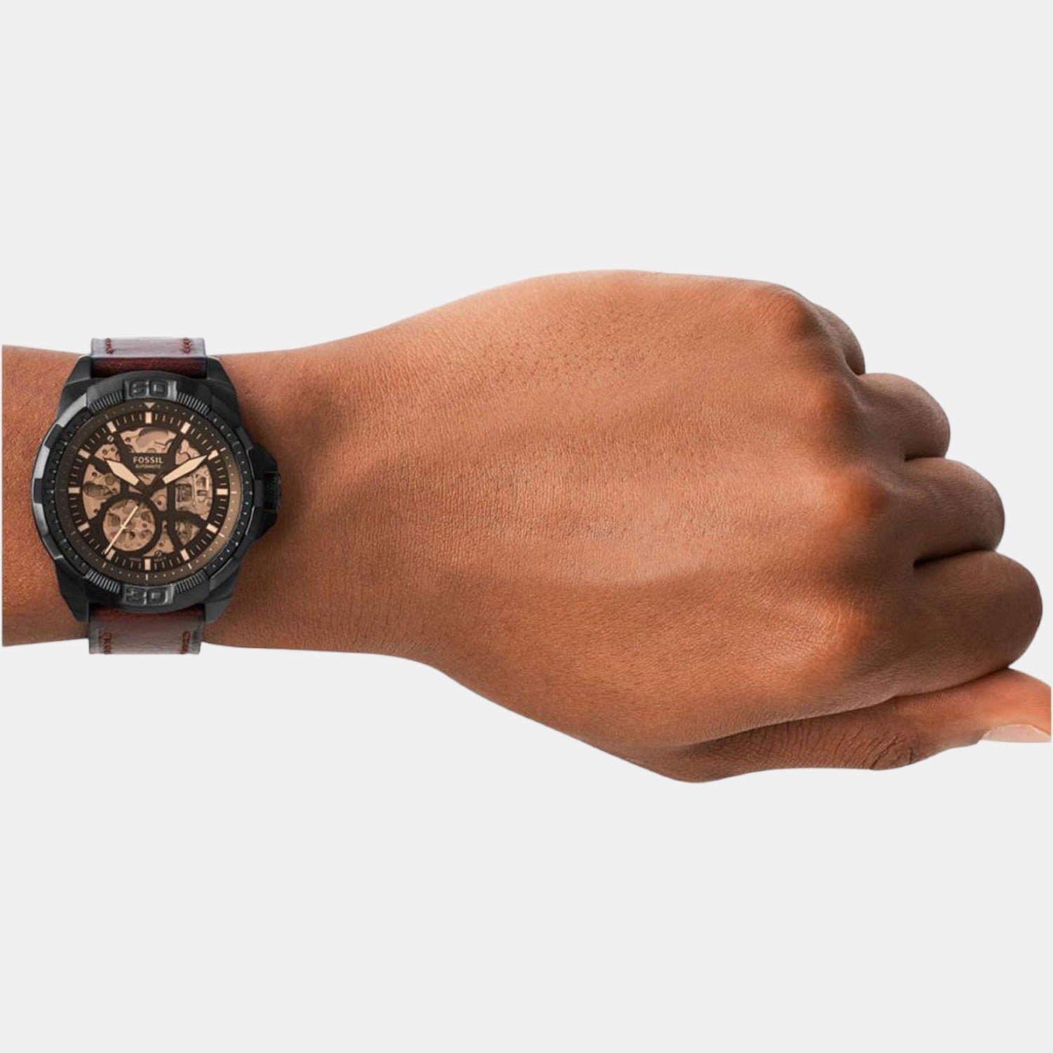 Fossil Bronson Men Automatic Black Dial Analog Leather Watch ME3219 - view 8