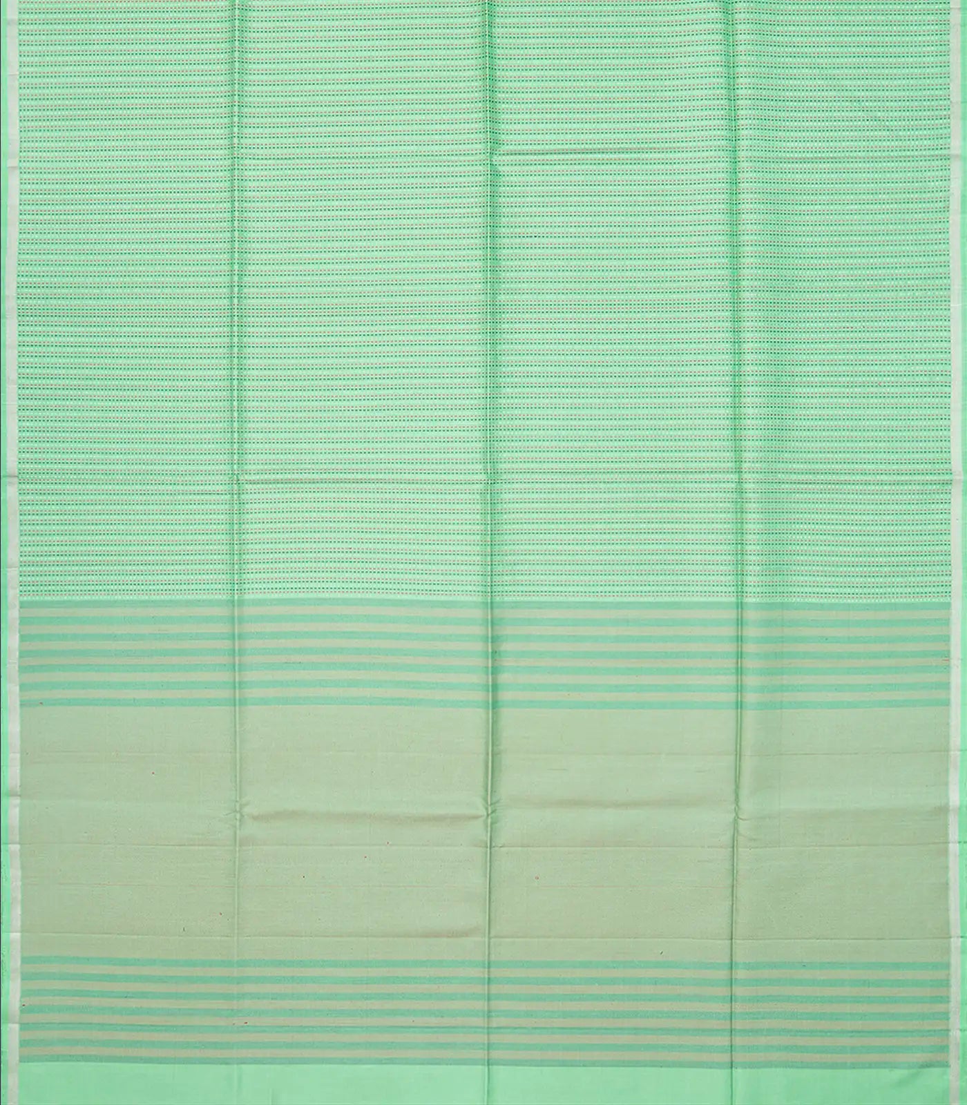 RmKV Aquamarine Handloom Soft Silk Saree With Dotted Stripes-Aquamarine - view 2