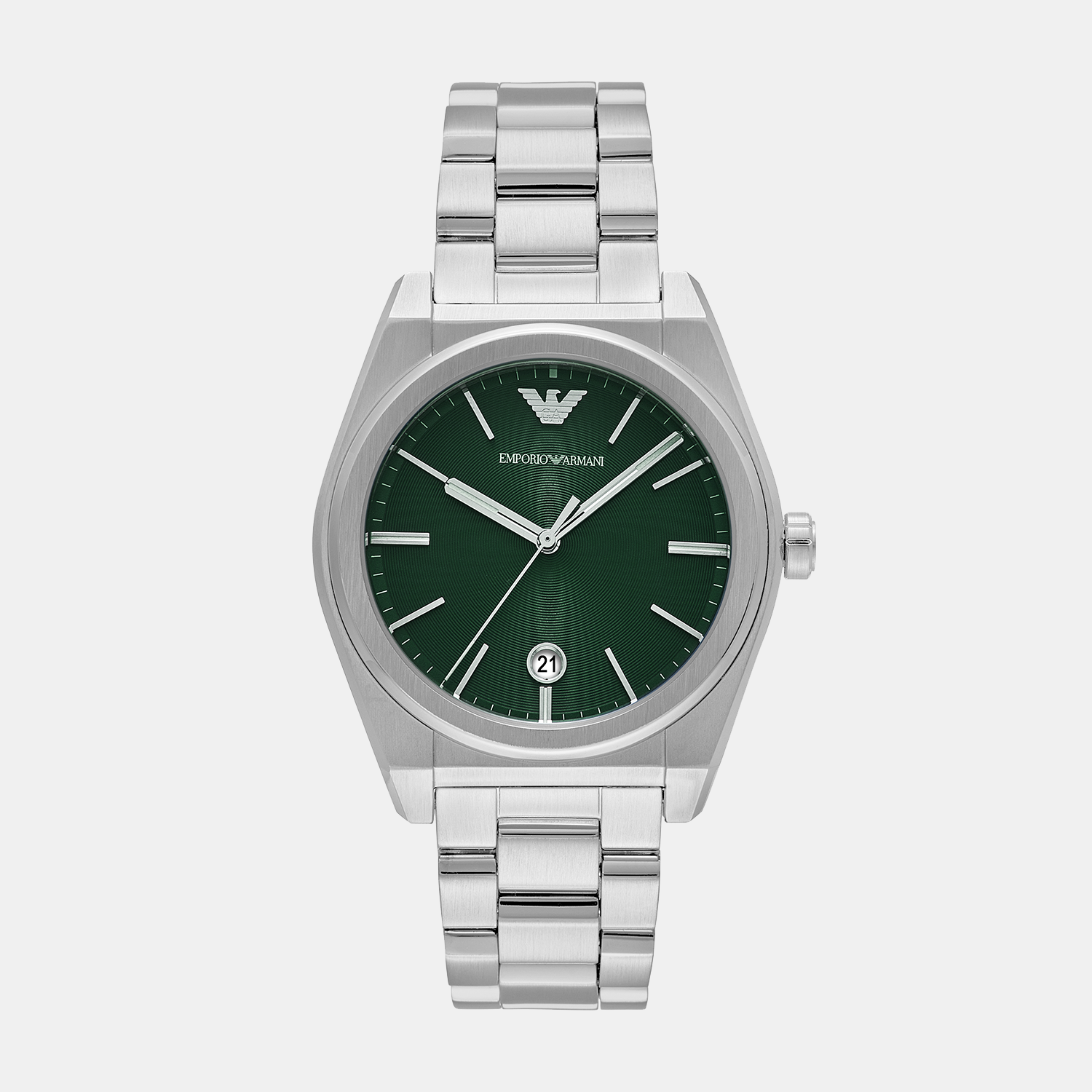 Emporio Armani Federico Men Quartz Green Dial Analog Stainless Steel Watch AR11621