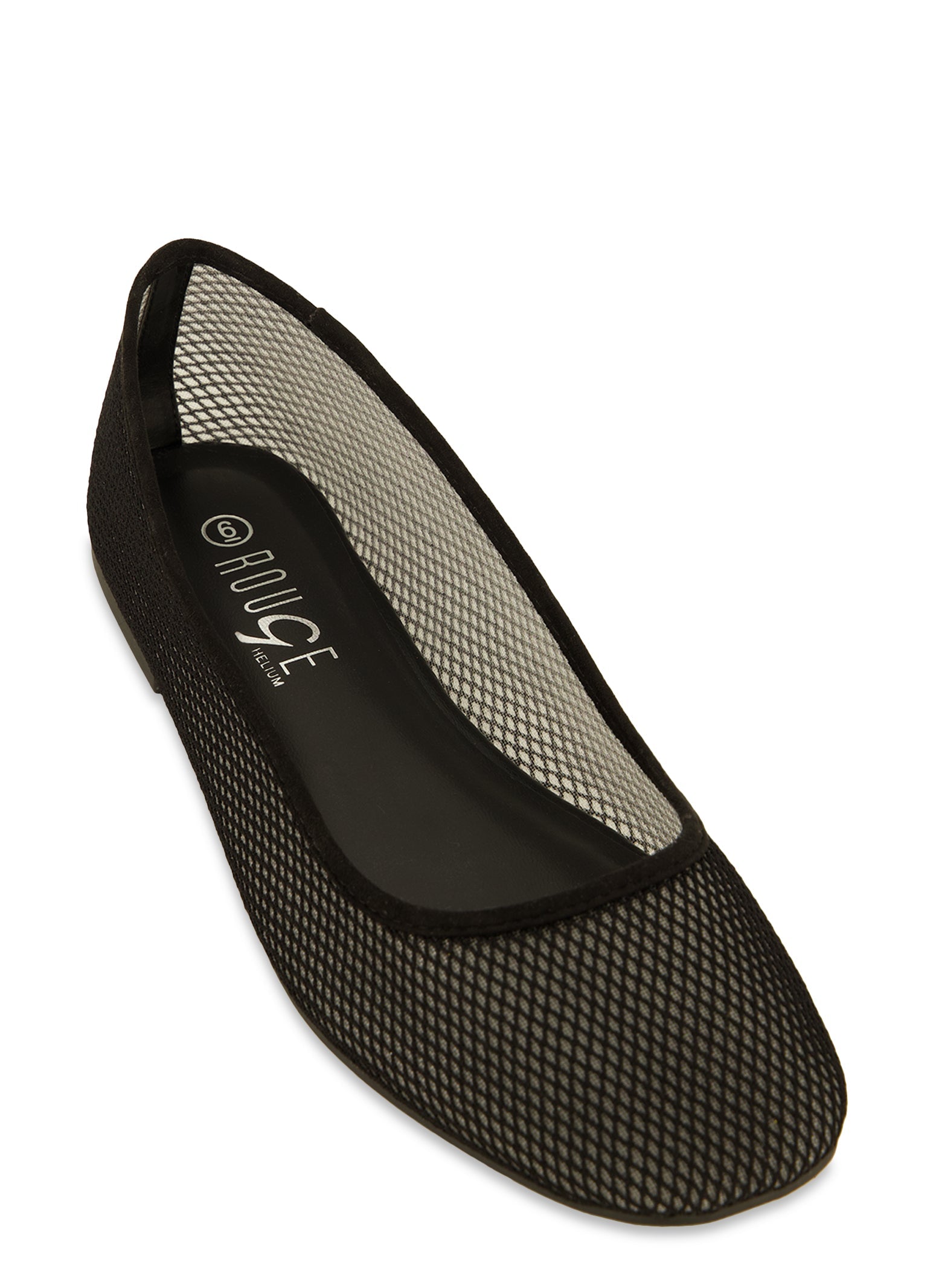 Rainbow Shops Fishnet Mesh Lined Ballerina Flats