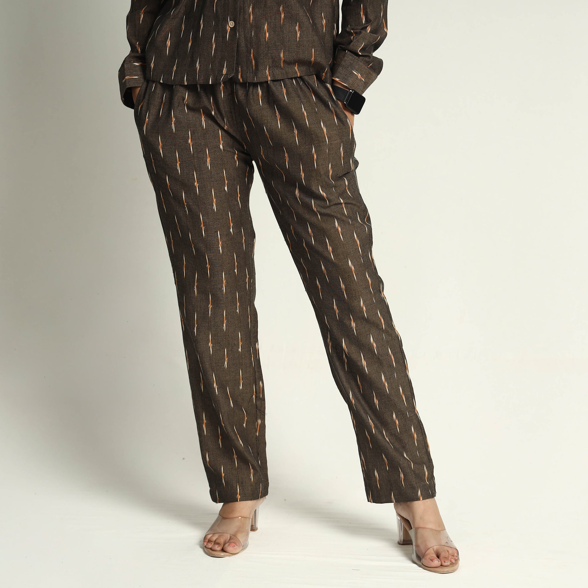 ITOKRI CASUALS Brown - Pochampally Ikat Cotton Co-Ord Set - view 6