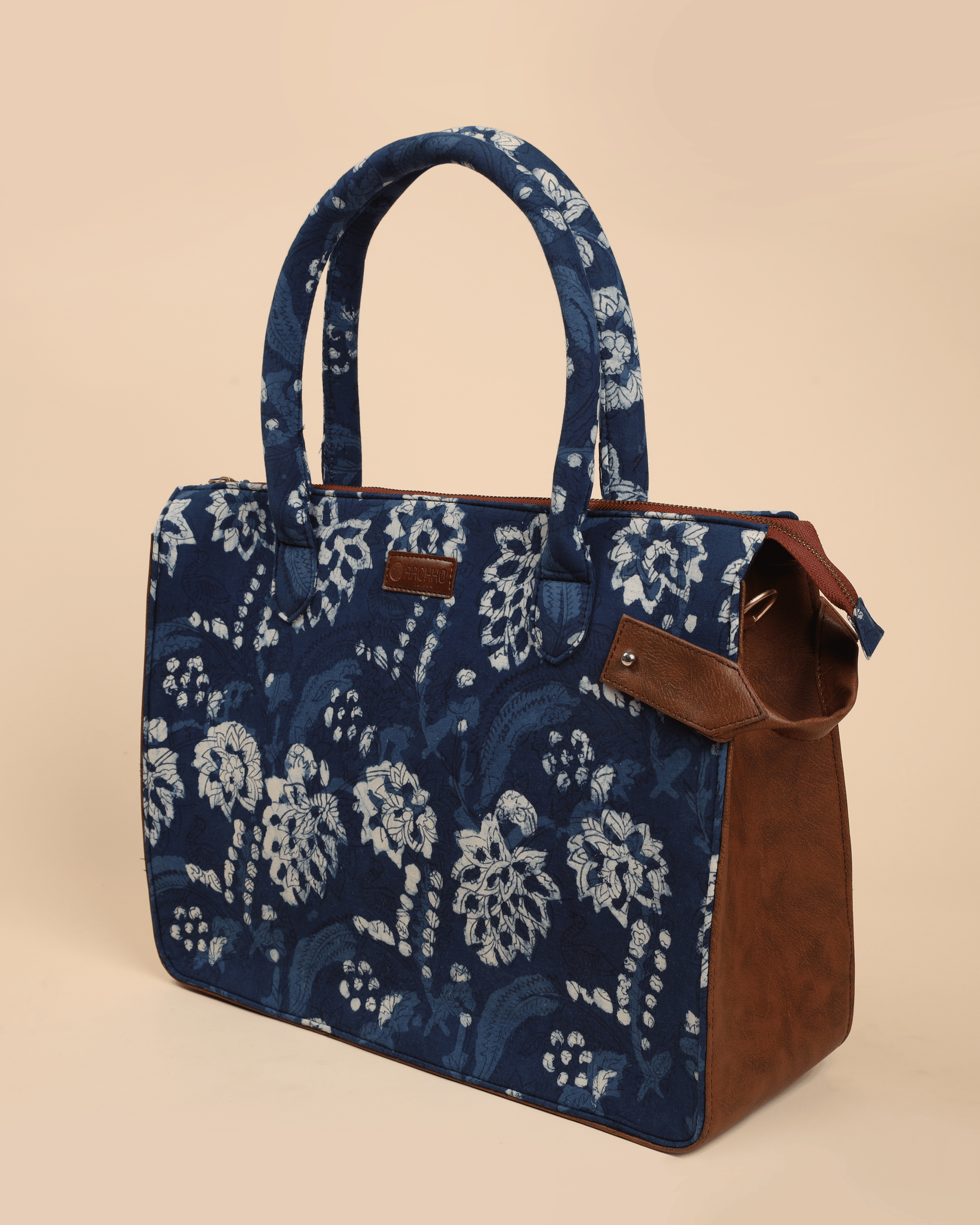 Aachho Tidal Blue Handblock Shoulder Bag - view 2