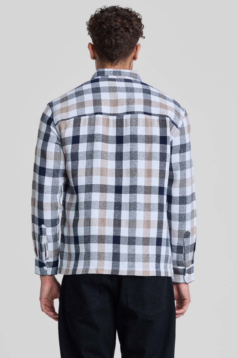 SNITCH Navy Box Fit Gingham Shirt - view 7
