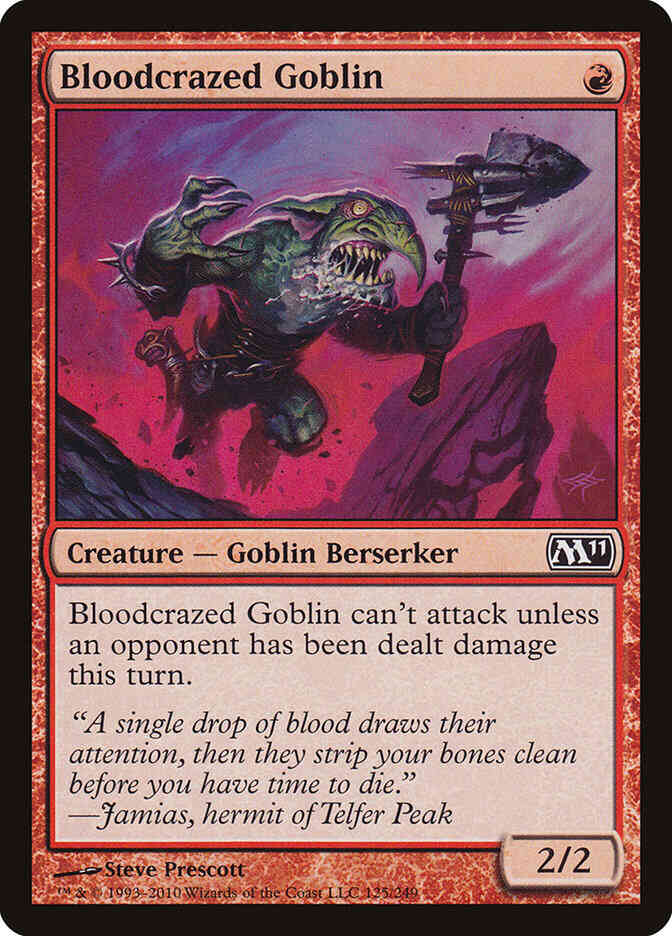 Goblin 125 magic – Bloodcrazed Goblin [125] [Magic 2011] [Non-Foil]