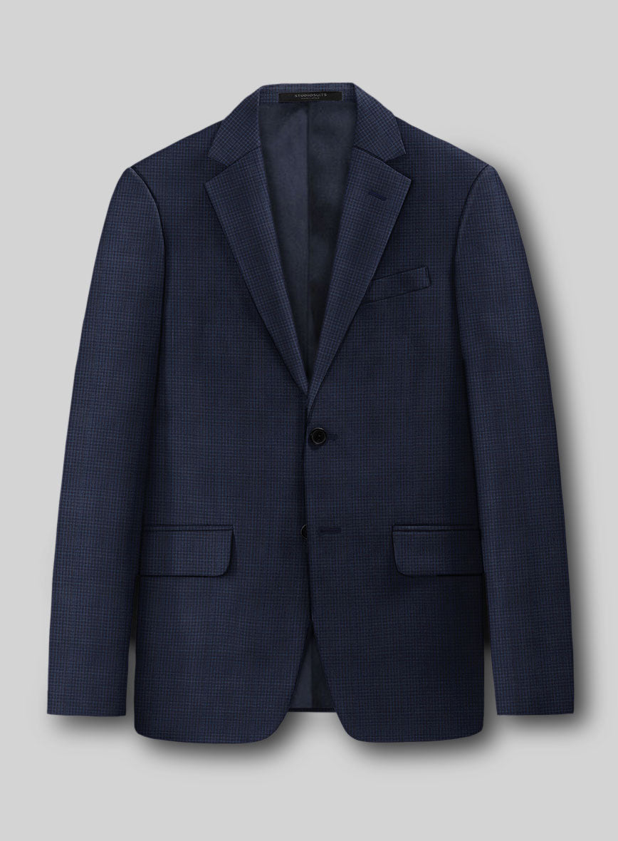 StudioSuits Napolean Alda Gingham Blue Wool Jacket