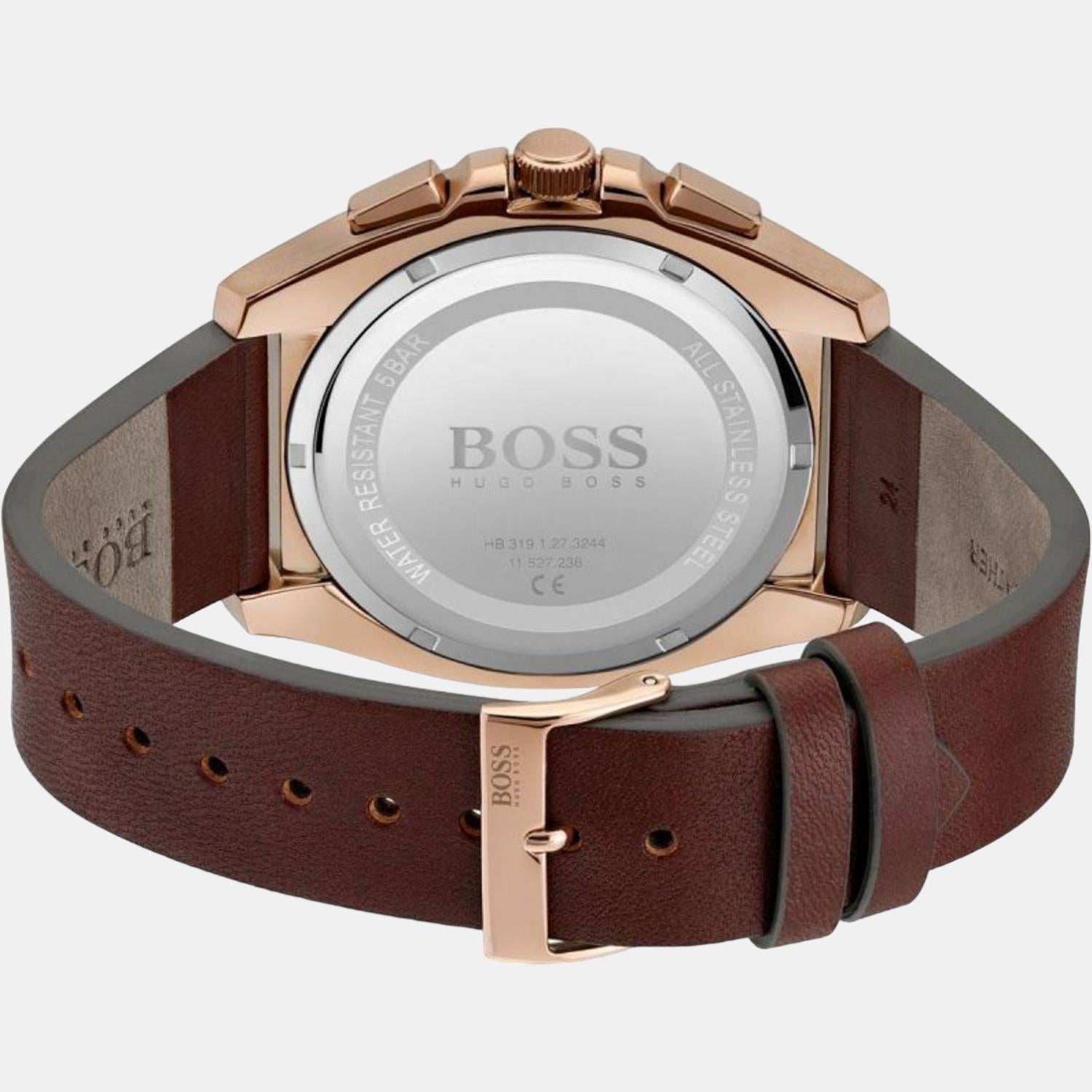 Boss Grandmaster Women Quartz Grey Dial Chronograph Leather Watch 1513882 - view 4