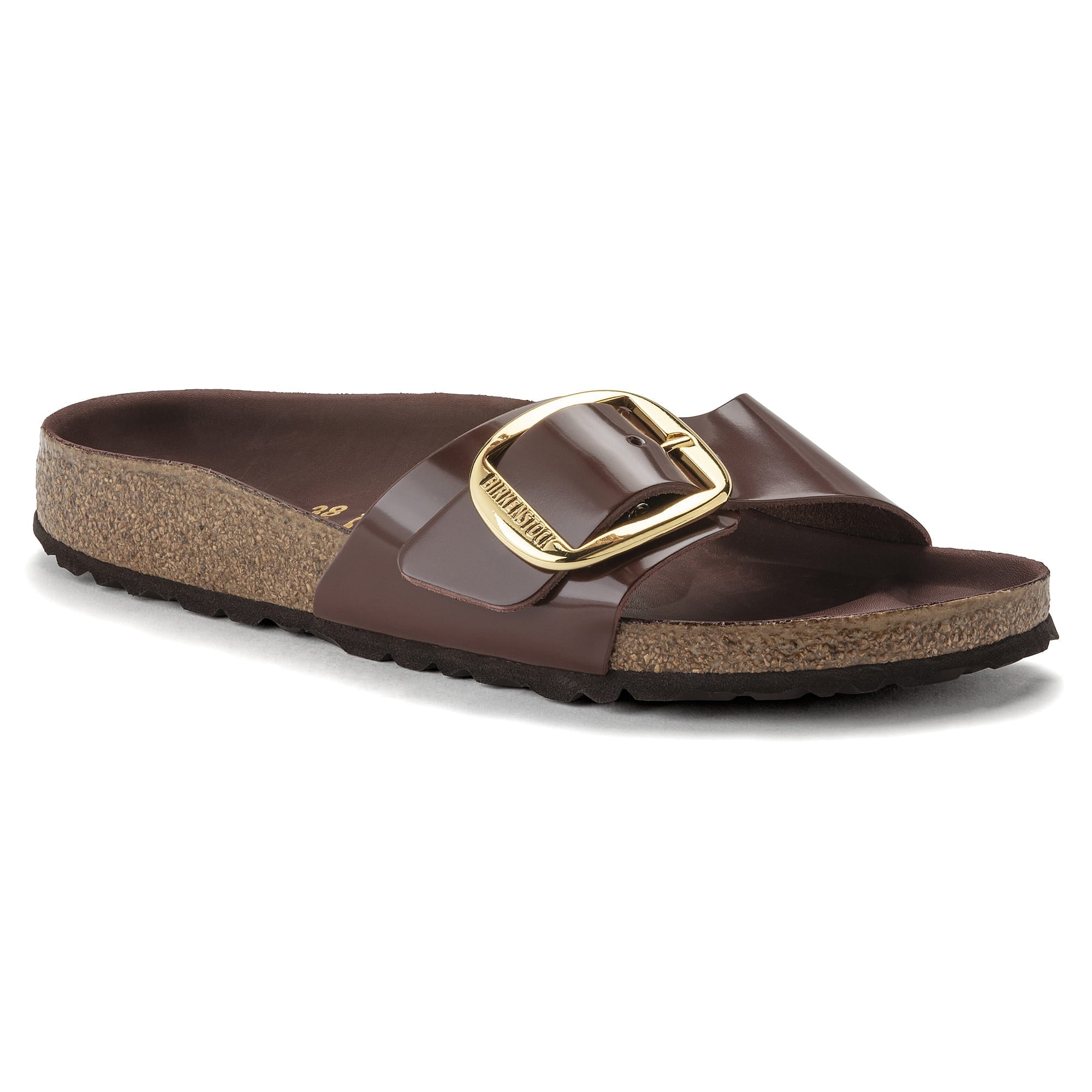 Birkenstock Madrid Big Buckle Natural Leather Patent - view 9