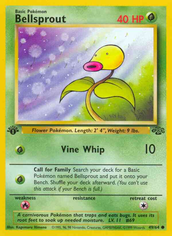 1st edition base2-49 – Pokémon Bellsprout - 49/64 - Common - 1st Edition [base2-49] [Non-Holo]