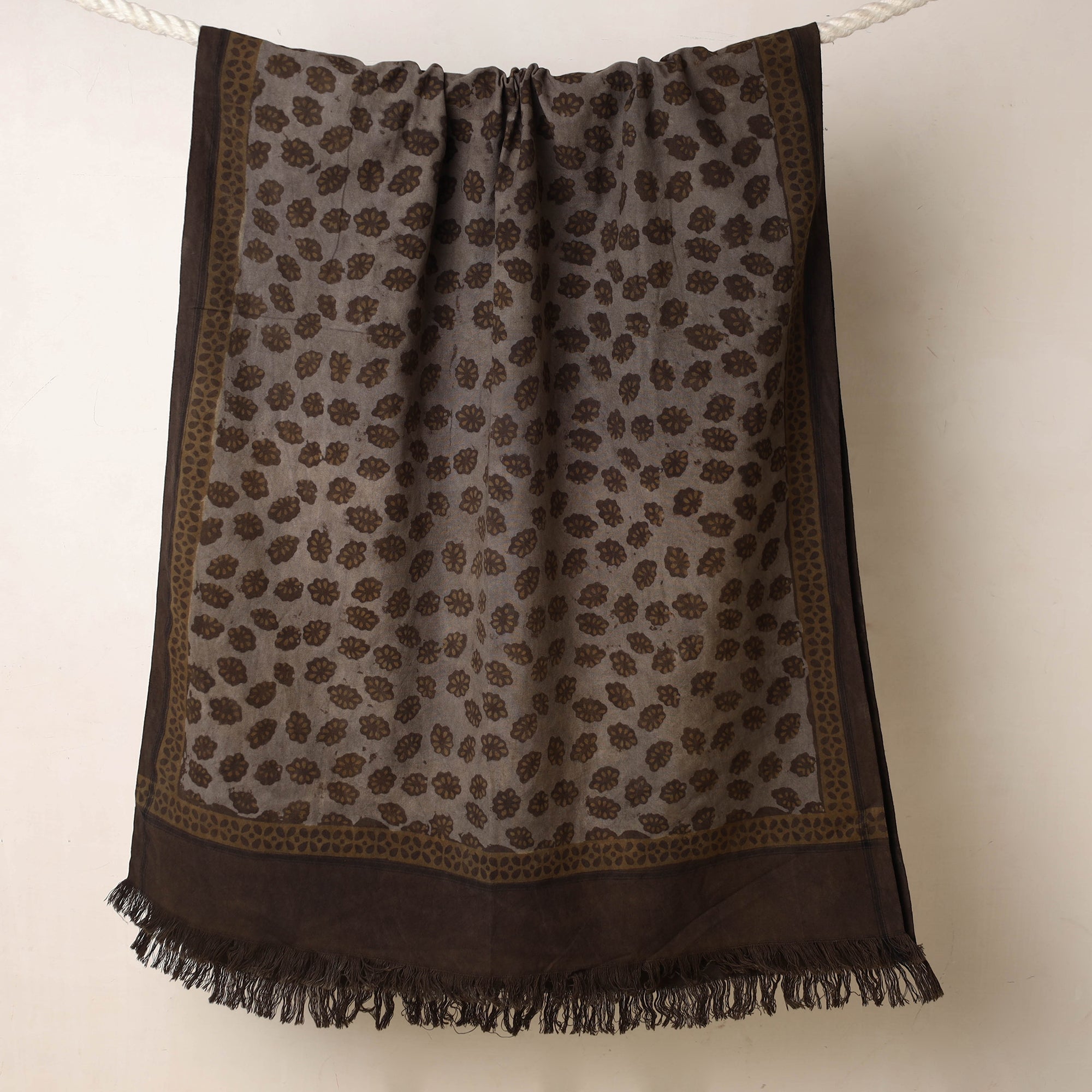 ITOKRI CRAFTS INITIATIVE Brown - Akola Block Printed Pure Handloom Cotton Towel - view 2