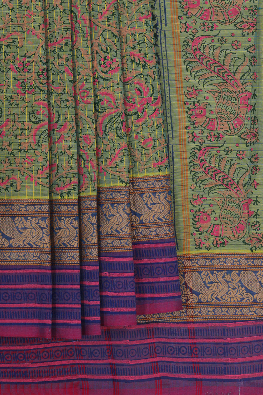 Kalanjali Ethnics Hand block printed cotton saree - view 2