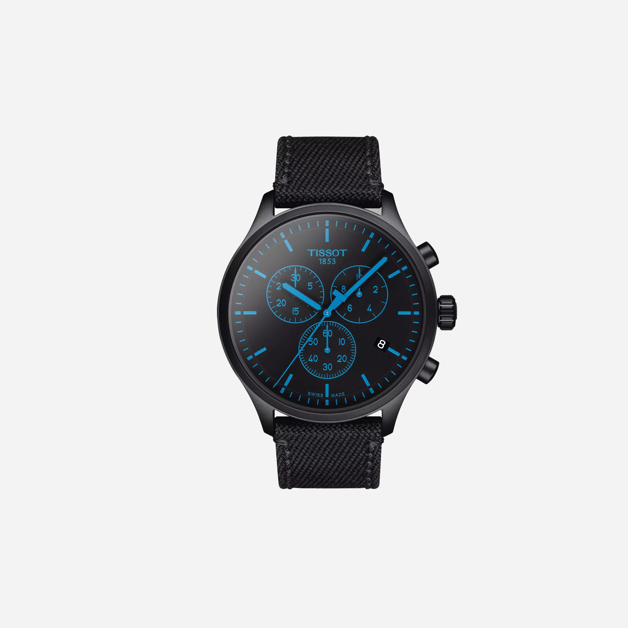 Tissot Chrono XL Black Dial Black Textile Strap 45mm
