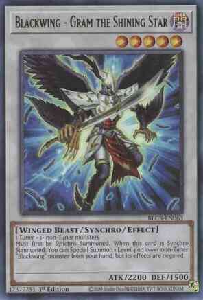 Yu-Gi-Oh! Blackwing - Gram the Shining Star - BLCR-EN063 - Ultra Rare - 1st Edition