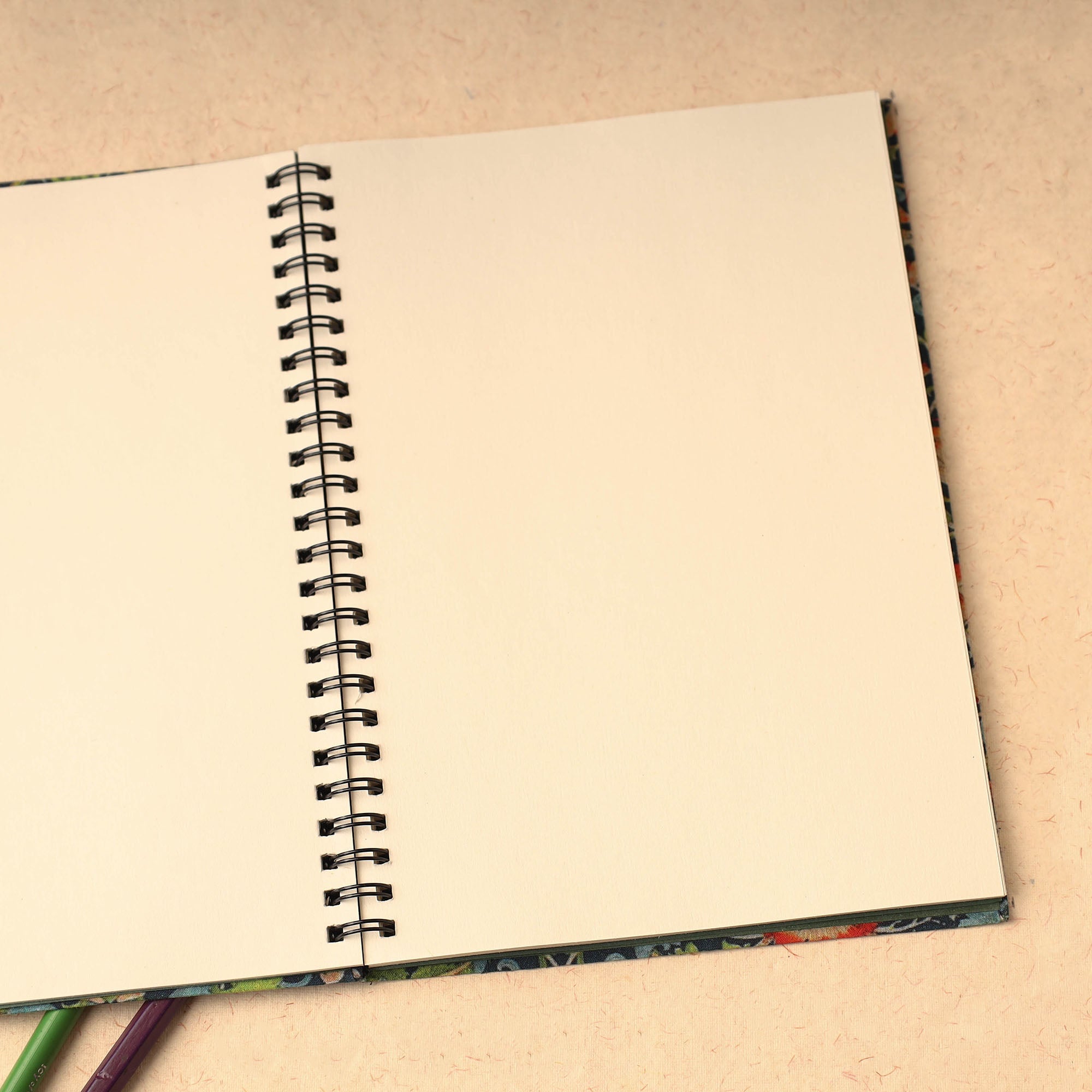 SUKRITI INPRINT Blue - Floral Printed Handcrafted Spiral Notebook (10 x 7 in) 10 - view 3