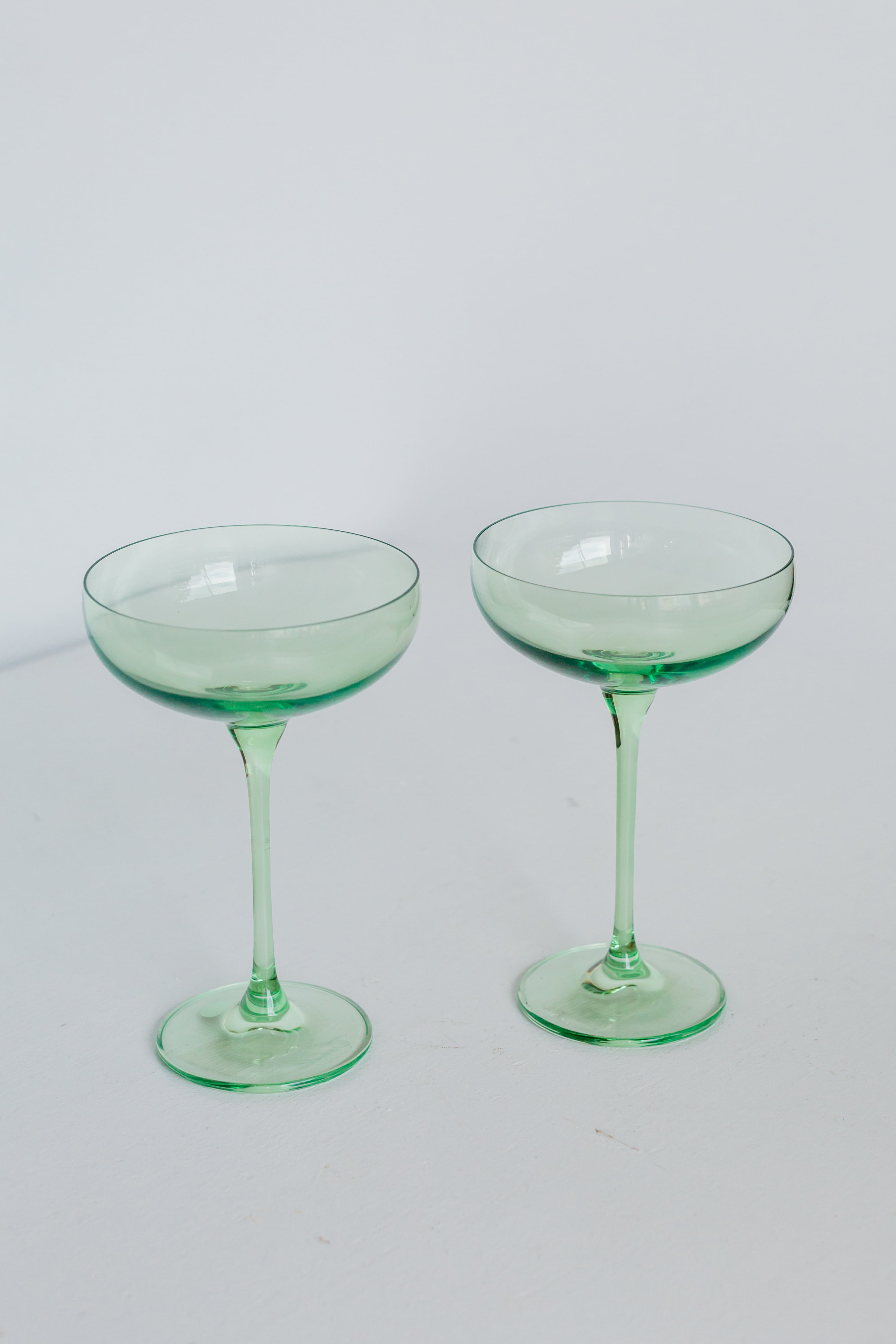 Estelle Colored Glass Estelle Colored Champagne Coupe Stemware - Set of 2 {Mint Green} - view 2
