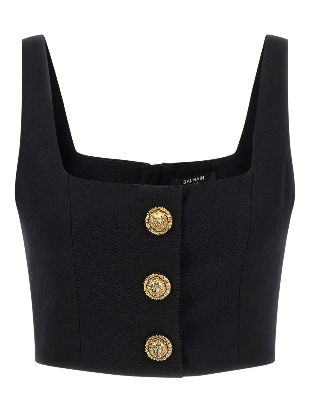 Balmain cropped Wool brassiere top – Virgin Wool 100%