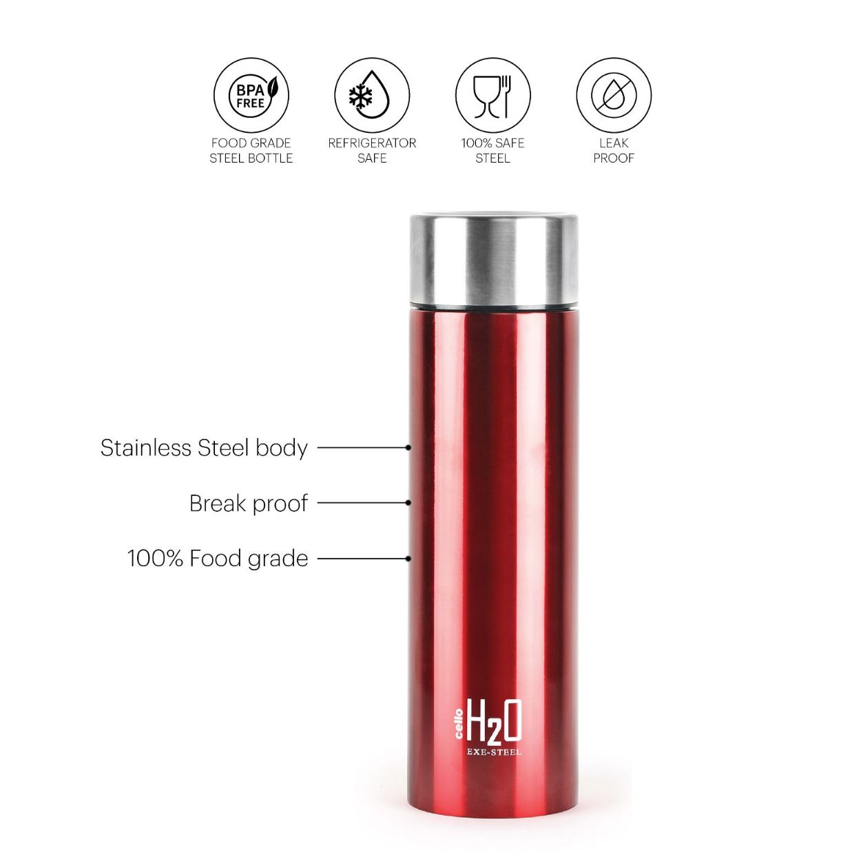 Cello H2O Stainless Steel Water Bottle, 1000ml - view 19